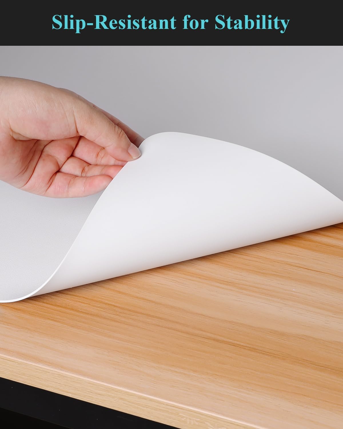 Pure White Plastic Table Cover Protector, 30" x 60" Waterproof Easy Flat PVC Desk Pad Mat, 1.5mm Thick Rectangle Vinyl Table Top Protector for Dining Room Table, Office, Dresser