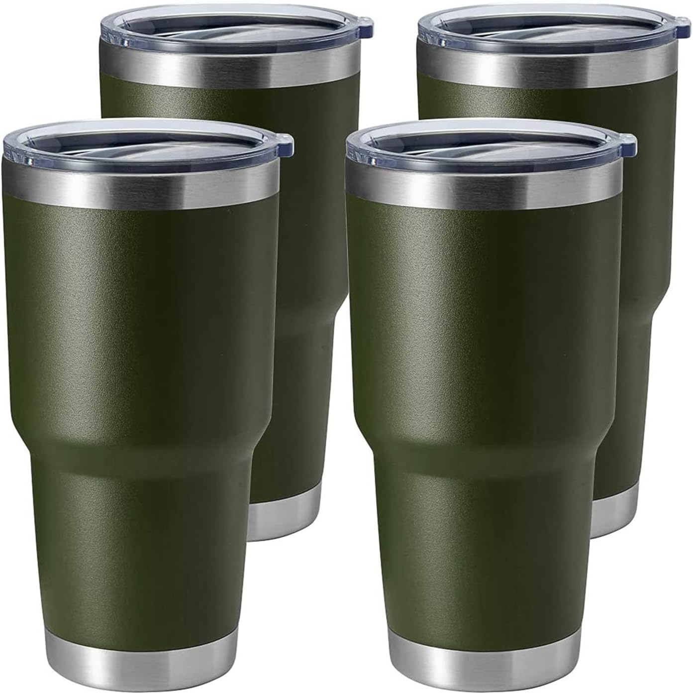 HASLE OUTFITTERS 30oz Stainless Steel Tumbler, Double Wall Vacuum Insulated Travel Mug Tumbler, Durable Insulated Coffee Mug, Gift Box Set (Amey Green, 4)