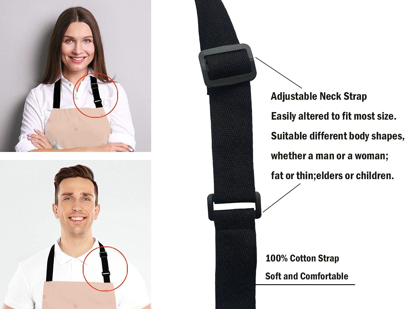 Cute llama Apron for Women and Men, Adjustable Kitchen Chef Apron for Cooking Baking - Cute Birthday, Anniversary, Mother's Day Apron Presents for Mom Wife Girlfriend Aunt Grandma