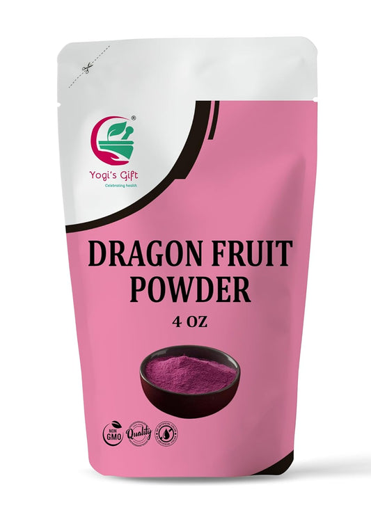 Dragon Fruit Powder 4oz, 100% Pure & Natural Pink Pitaya Powder, Premium Quality, For Smoothies, Baking, Tea, Natural Food Coloring and Flavoring - By Yogi’s Gift®