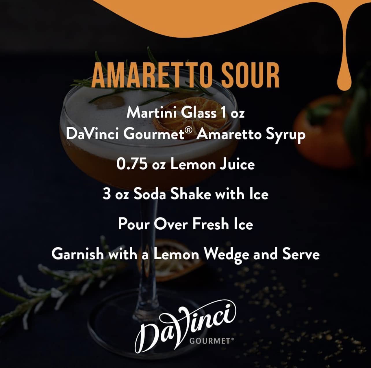 DaVinci Gourmet Classic Amaretto Syrup, 25.4 Fluid Ounces (Pack of 4)