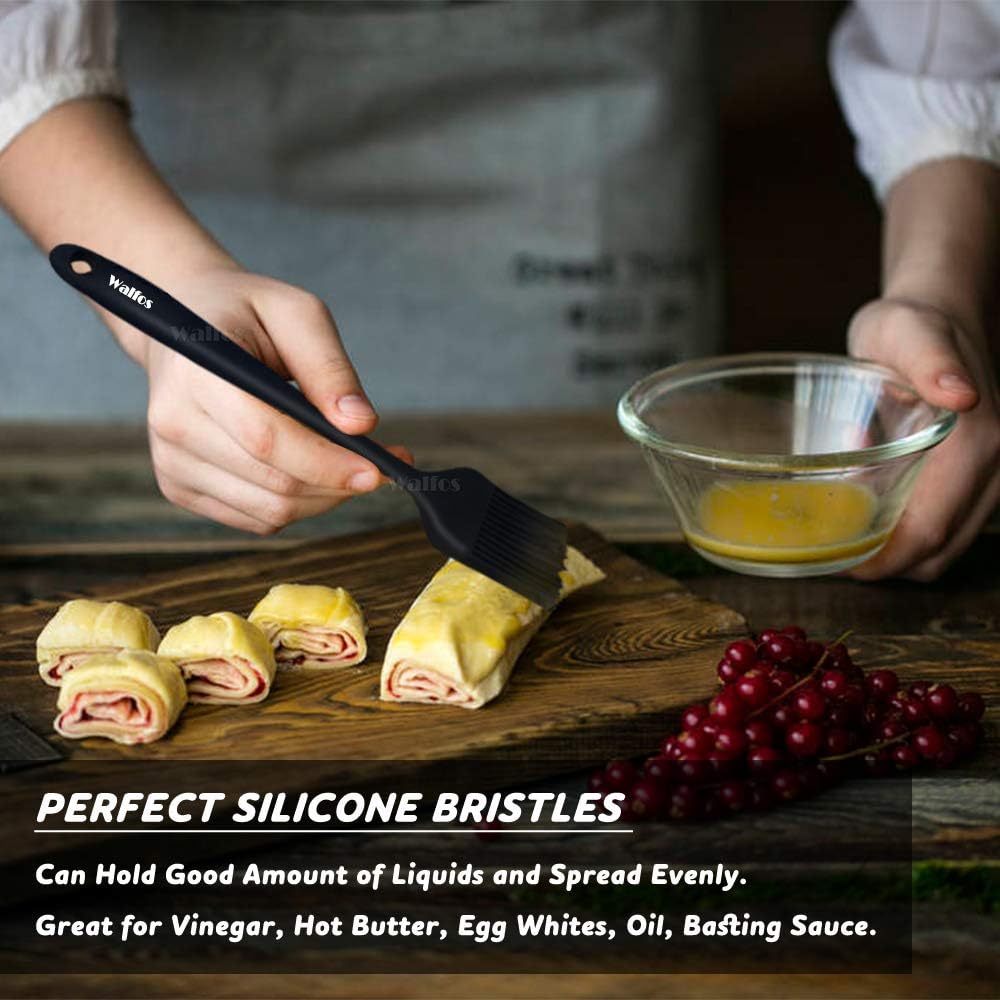 Walfos Small Basting Pastry Brush, Silicone Pastry Brush, Heat Resistant Perfect for BBQ Grill Baking Kitchen Cooking, Strong Steel Core and One-Pieces Design, BPA Free and Dishwasher Safe (8.2")