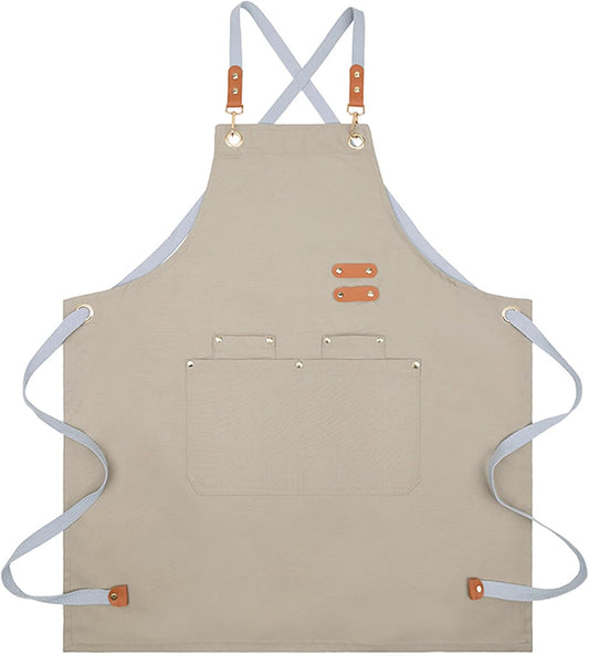 Lisianthus 2 Pack Adjustable Bib Aprons for Women with Pockets, Men's Kitchen Cooking Apron