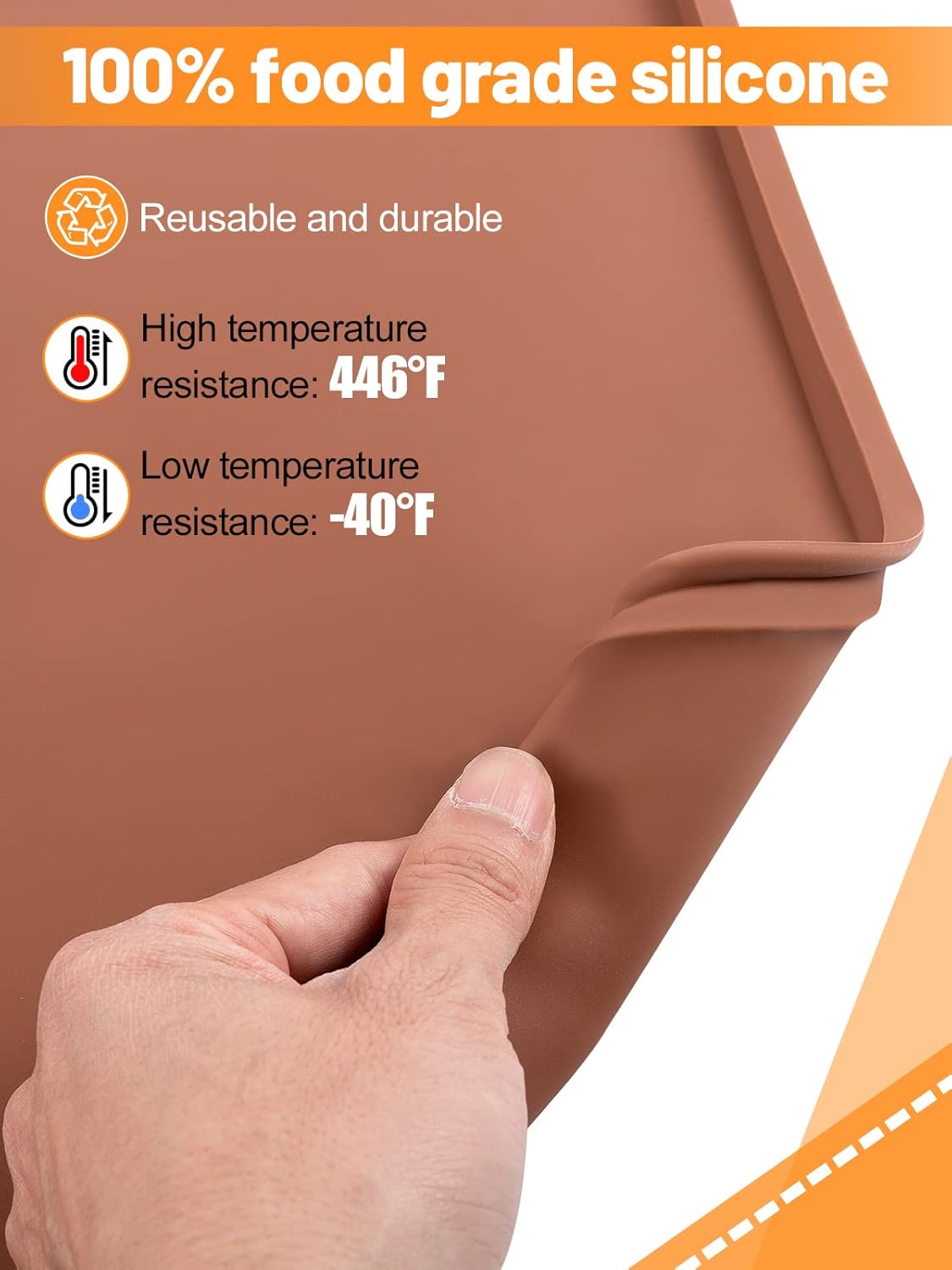 Aulock 6 Pcs Silicone Food Dehydrator Sheets with Edge, Compatible with Cosori/Excalibur/Magic Mill 14" x 14" Trays, Square Non-stick Tray Liner, High Temperature Resistance Reusable Dryer Mats