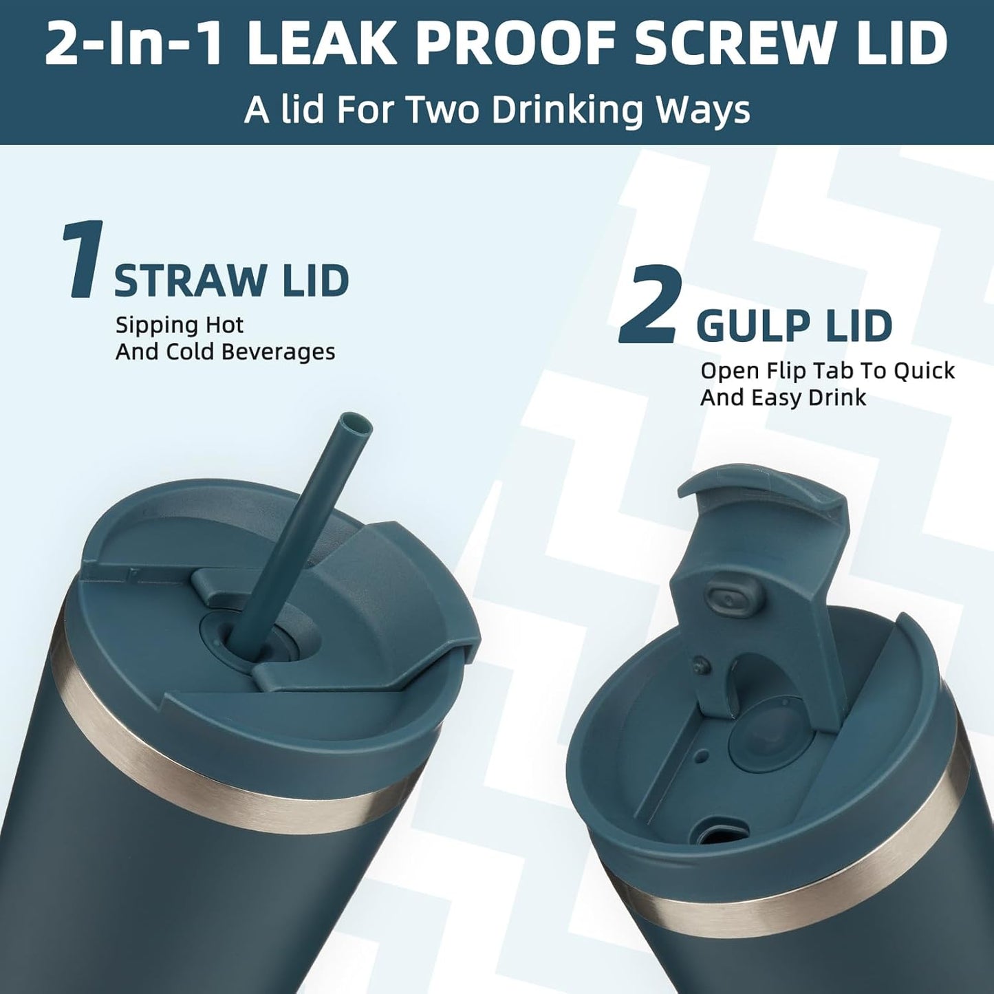 BJPKPK 30oz Stainless Steel Insulated Tumbler With lid And Straw Travel Coffee Thermal Tumblers Cup For Women And Men,Navy Blue