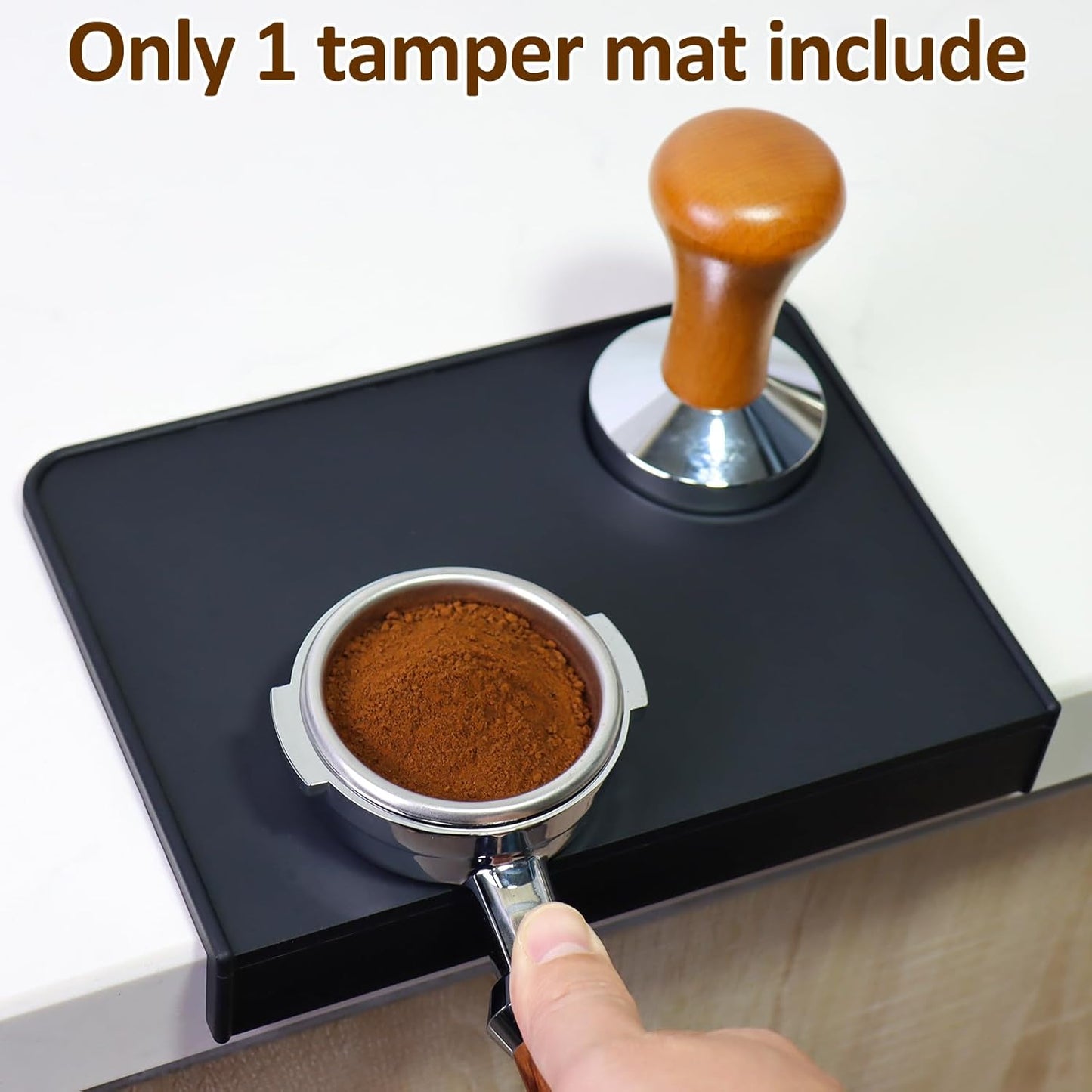 Espresso Tamping Mat 8"x6" – Compact Non-Slip Silicone Tamper Mat, Food-Grade Coffee Tamping Station for Home Baristas, Essential Espresso Accessories