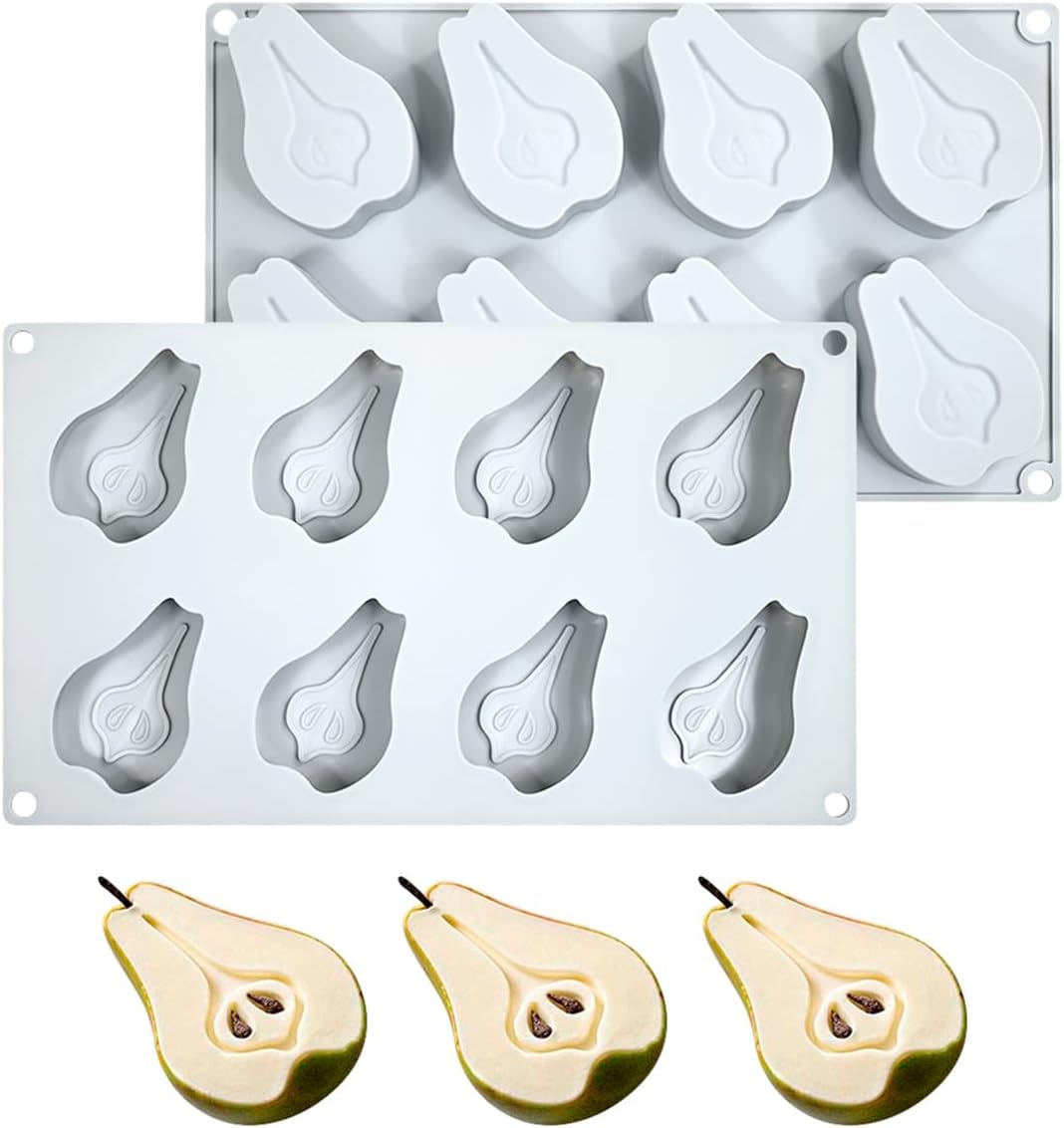 mostsom Pear Shape Silicone Mold 3D Cake Moulds Mousse For Ice Creams Chocolate Pastry Bakeware Dessert Art Pan Cake Mold (H_ Pear)