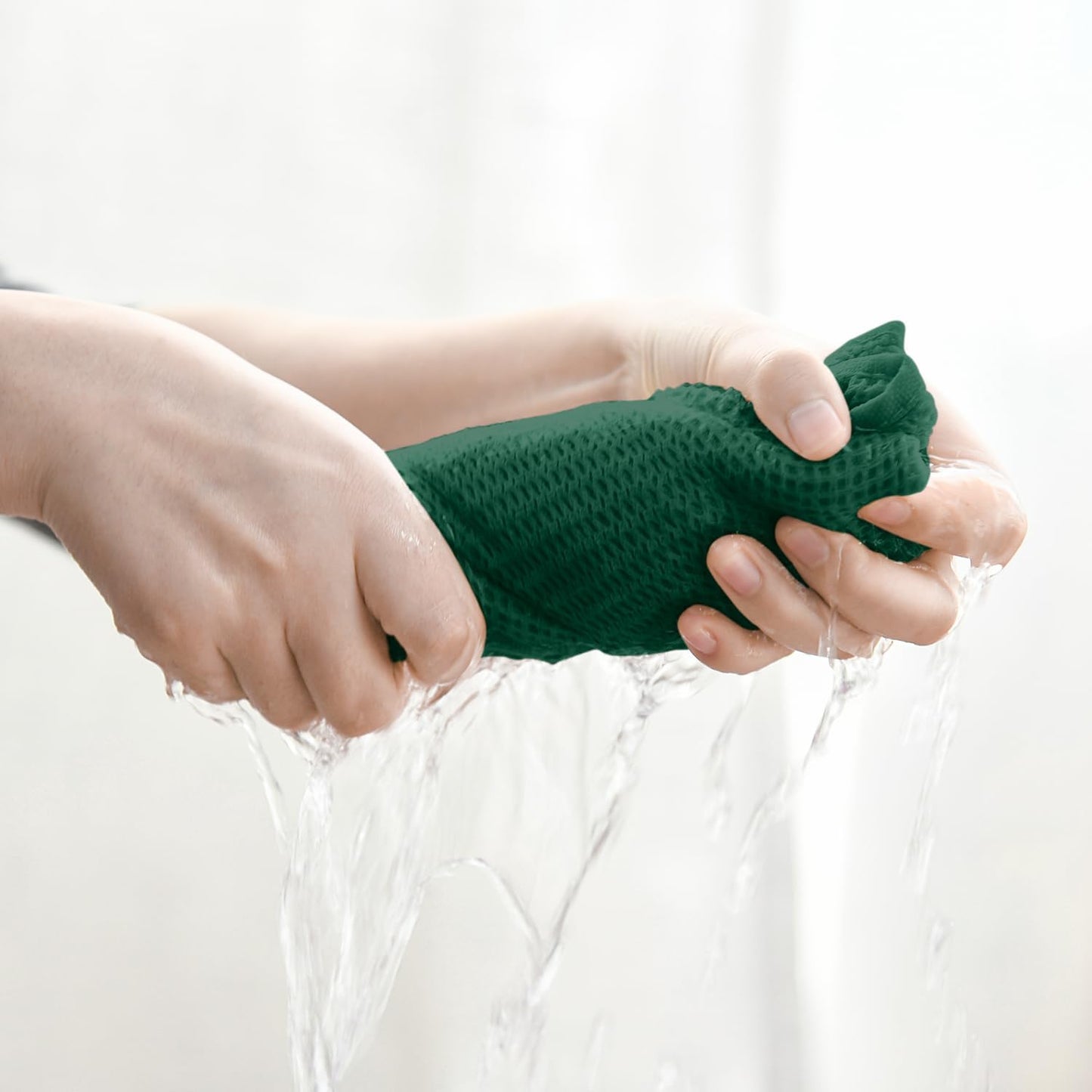 Artoid Mode 100% Cotton Dark Green Waffle Weave Kitchen Dish Cloths, 12x12 Inch Ultra Soft Absorbent Quick Drying Kitchen Dish Towels Set of 6