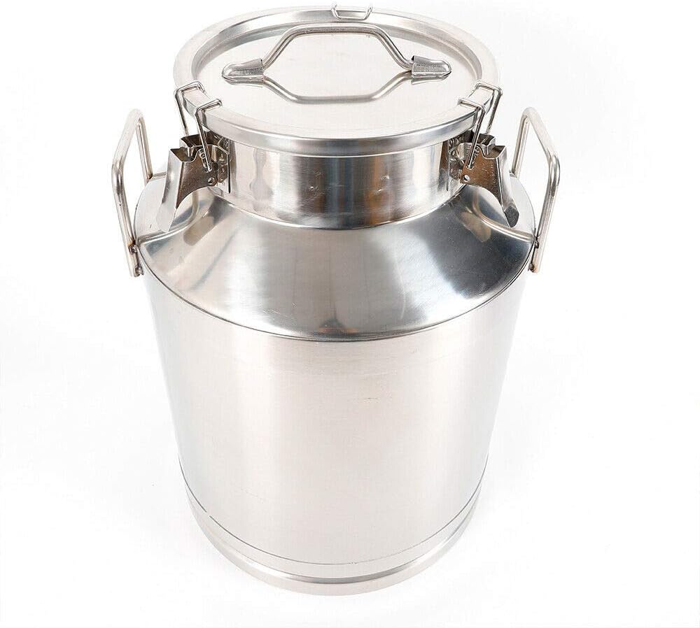 1MM Thickened Stainless Steel Milk Can Large Liquid Container Storage,Stainless Steel Milk Bucket With Sealing Lid and Carry Handle,for Wine, Oil Storage Transport (50L/13.2Gal)