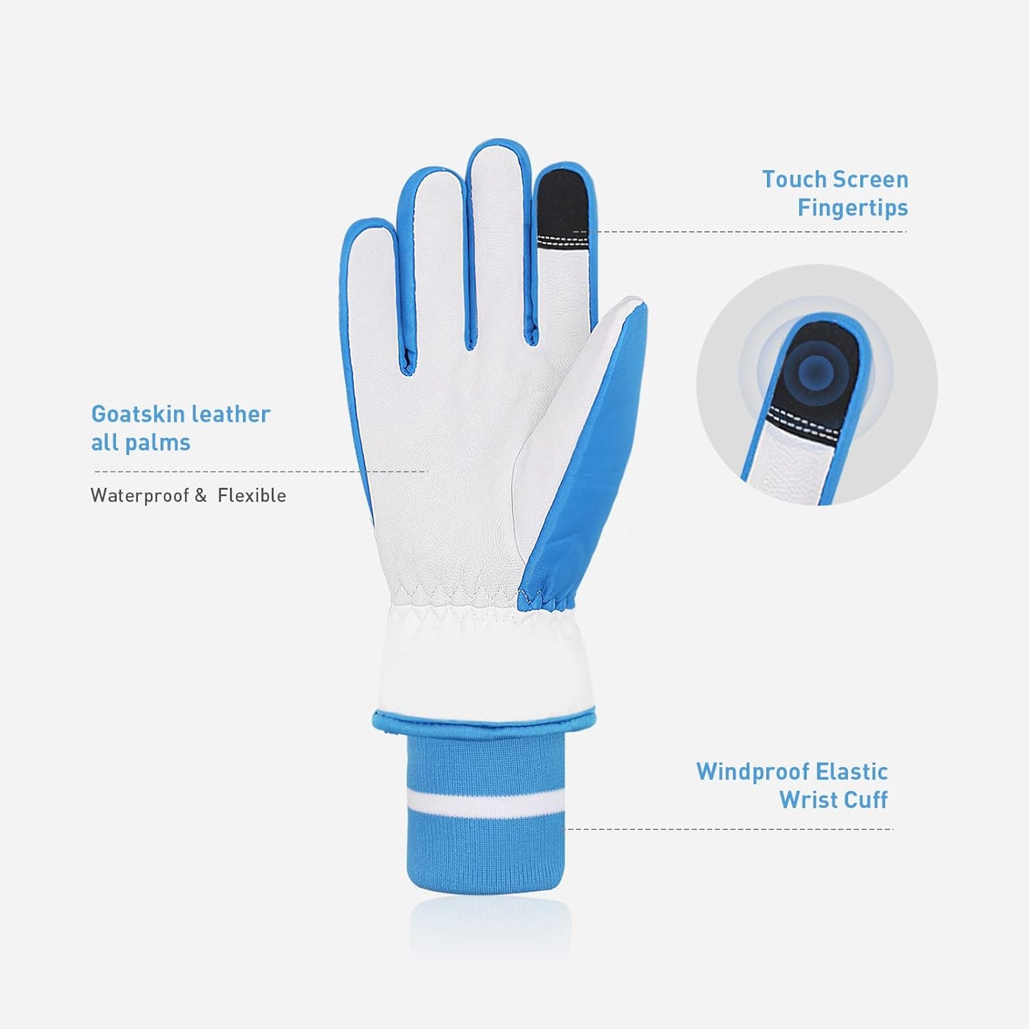 HANDLANDY Insulated Work Gloves Waterproof for Men Women, 3M Thinsulate Ski Gloves Winter Cold Weather Work Gloves Touchscreen (Large, Black)