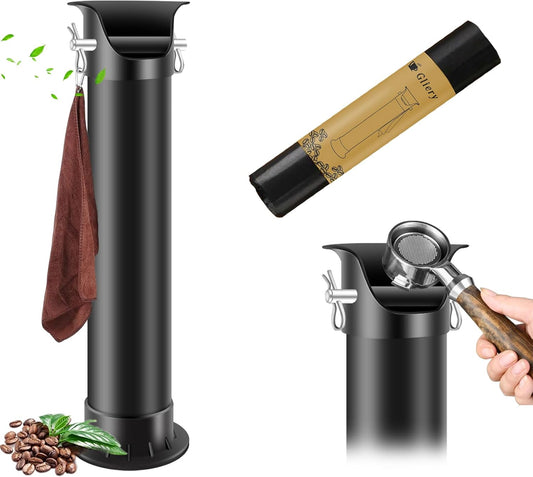 Espresso Coffee Knock Box for Barista Commercial Knock Box for Espresso Coffee Grounds Floor Standing Knock Box with Garbage Bags and Towels