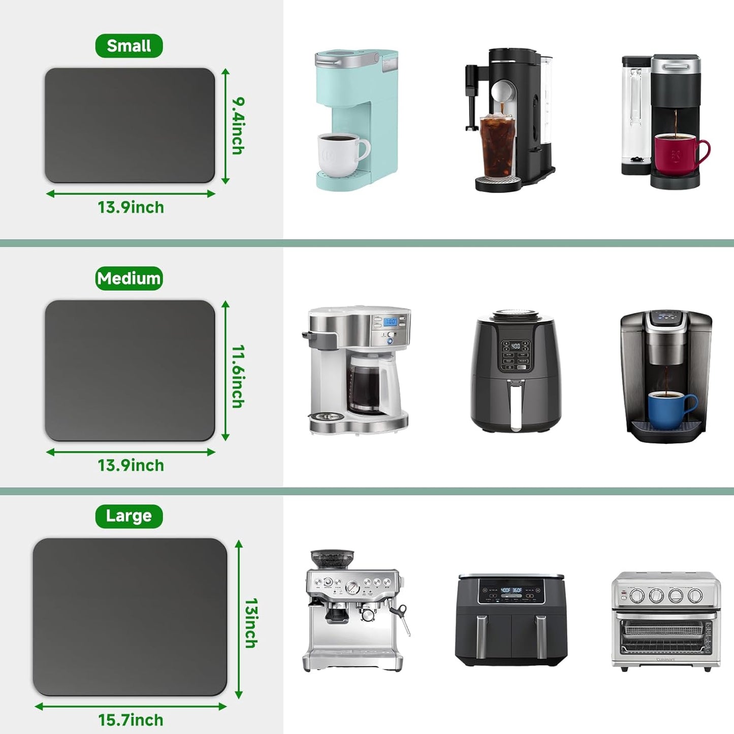 Appliance Slider 360° Rolling Tray for Coffee Maker- Bamboo Coffee Pot Slider Tray for Countertop Rotation Sliding Tray with Wheels, Appliances Mat Easily from Under the Cabinet, Brown (15.7"×13")