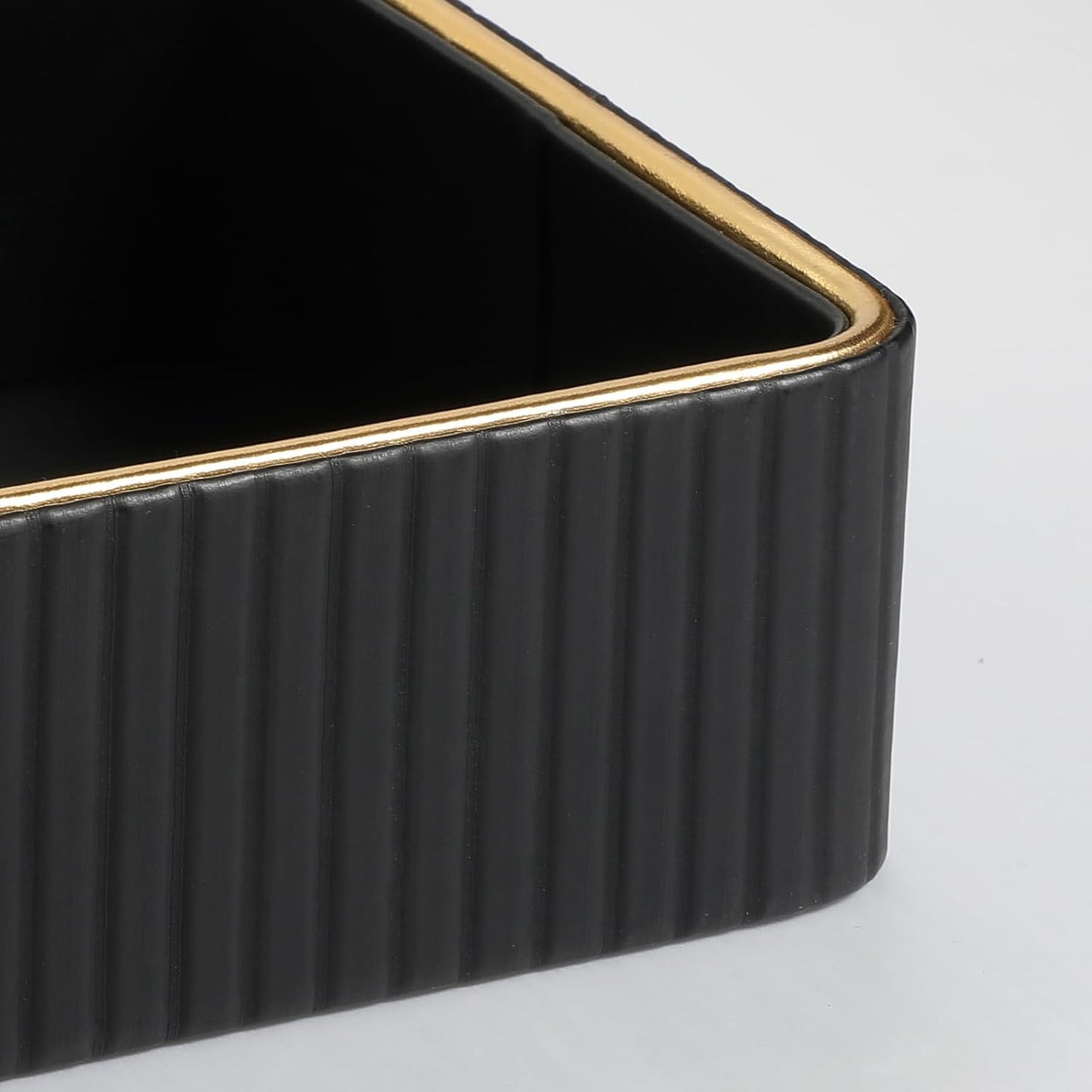 Desk Organizer Tray, PU Leather Valet Tray Nightstand Organizer Cologne Perfume Trays for Men Women, Decorative Vanity Trays Key Bowl Trinket Dish (Black, 9.5" x 6" x 2.2")