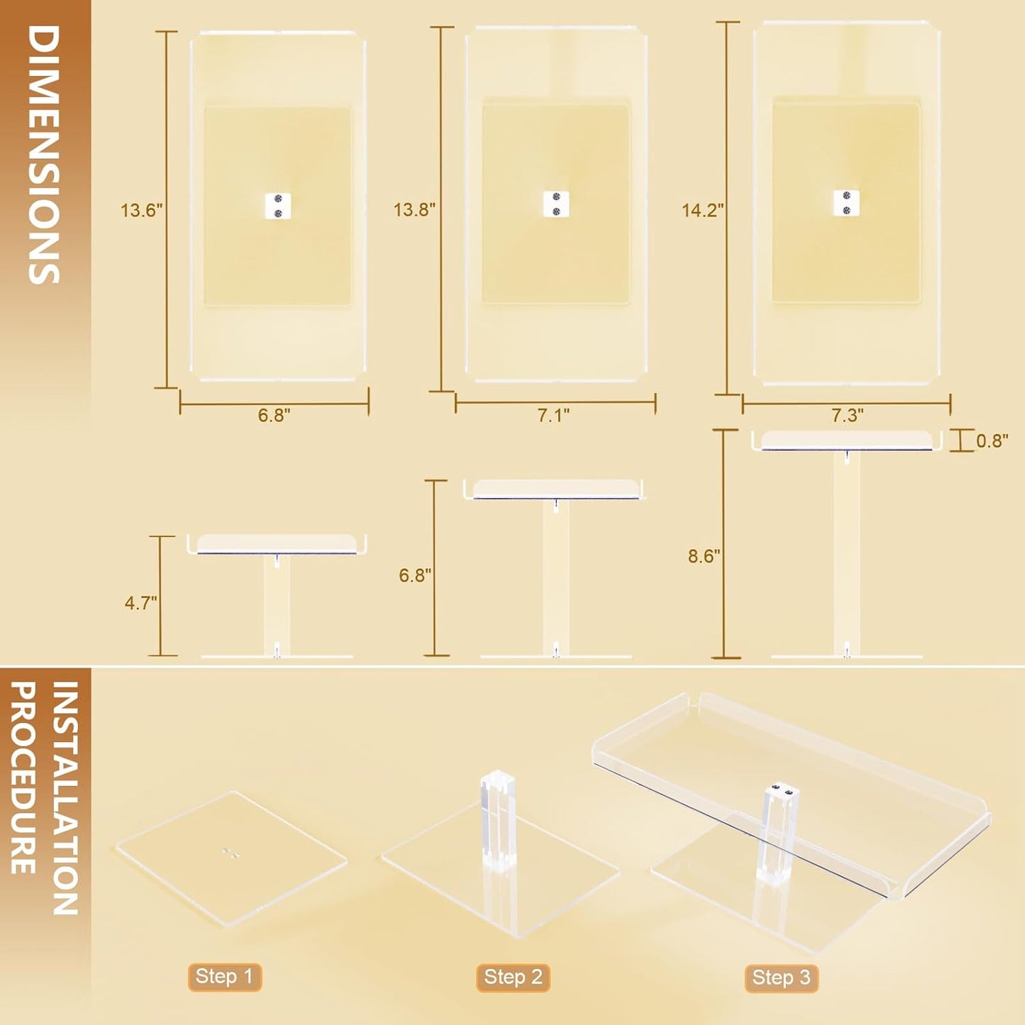 Dessert Cupcake Stand, 3 Set Acrylic Tiered Serving Tray for Dessert Table Display, Cup Cake Holder for Tea Party/Birthday/Wedding