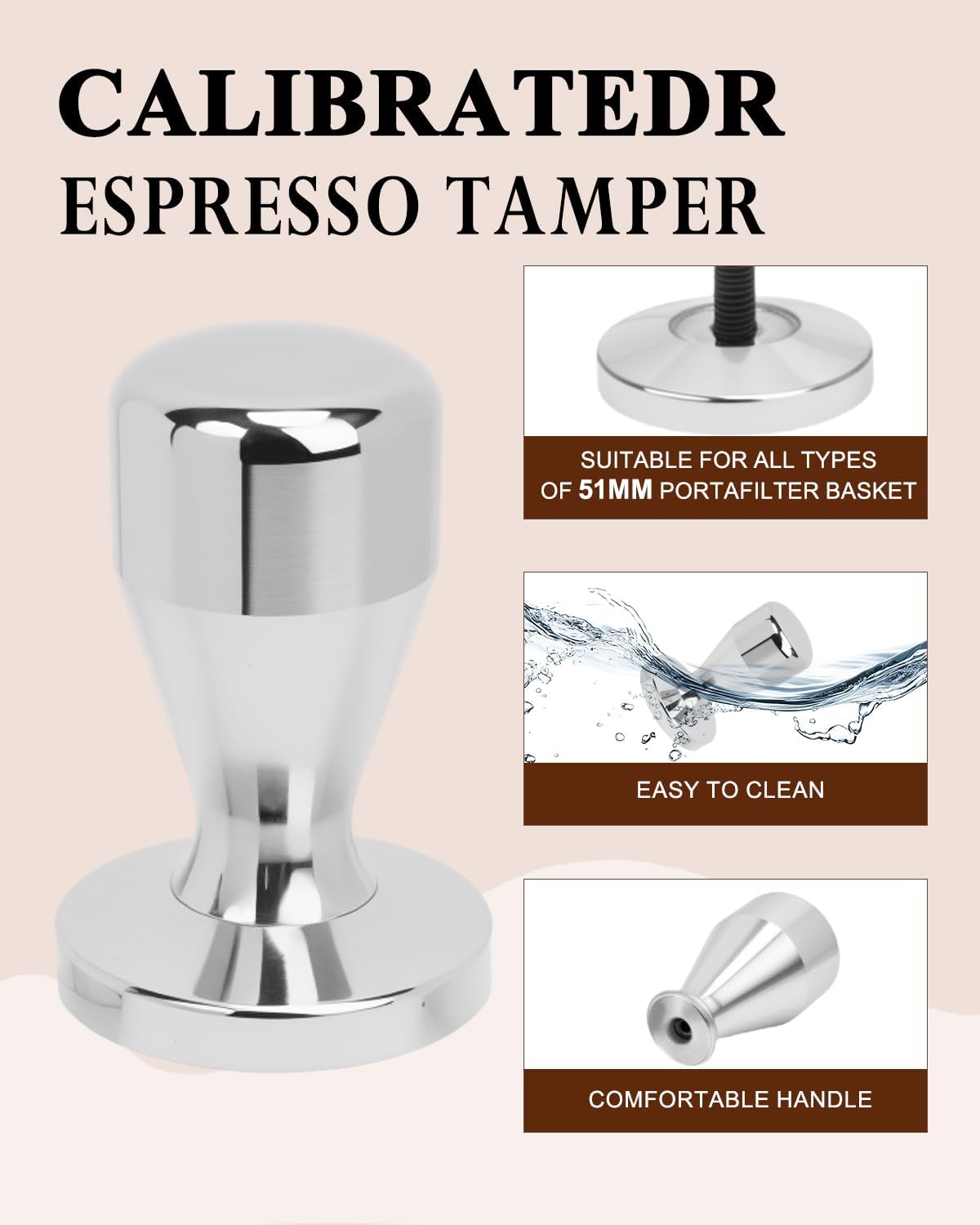51mm Espresso Accessories Kit, 350ml Milk Frothing Pitcher, Espresso Tamper, WDT Tool & Puck Screen, Dessert Spoons, Tamper Mat, Latte Art Pen &16 PCS Coffee Decorating Stencils