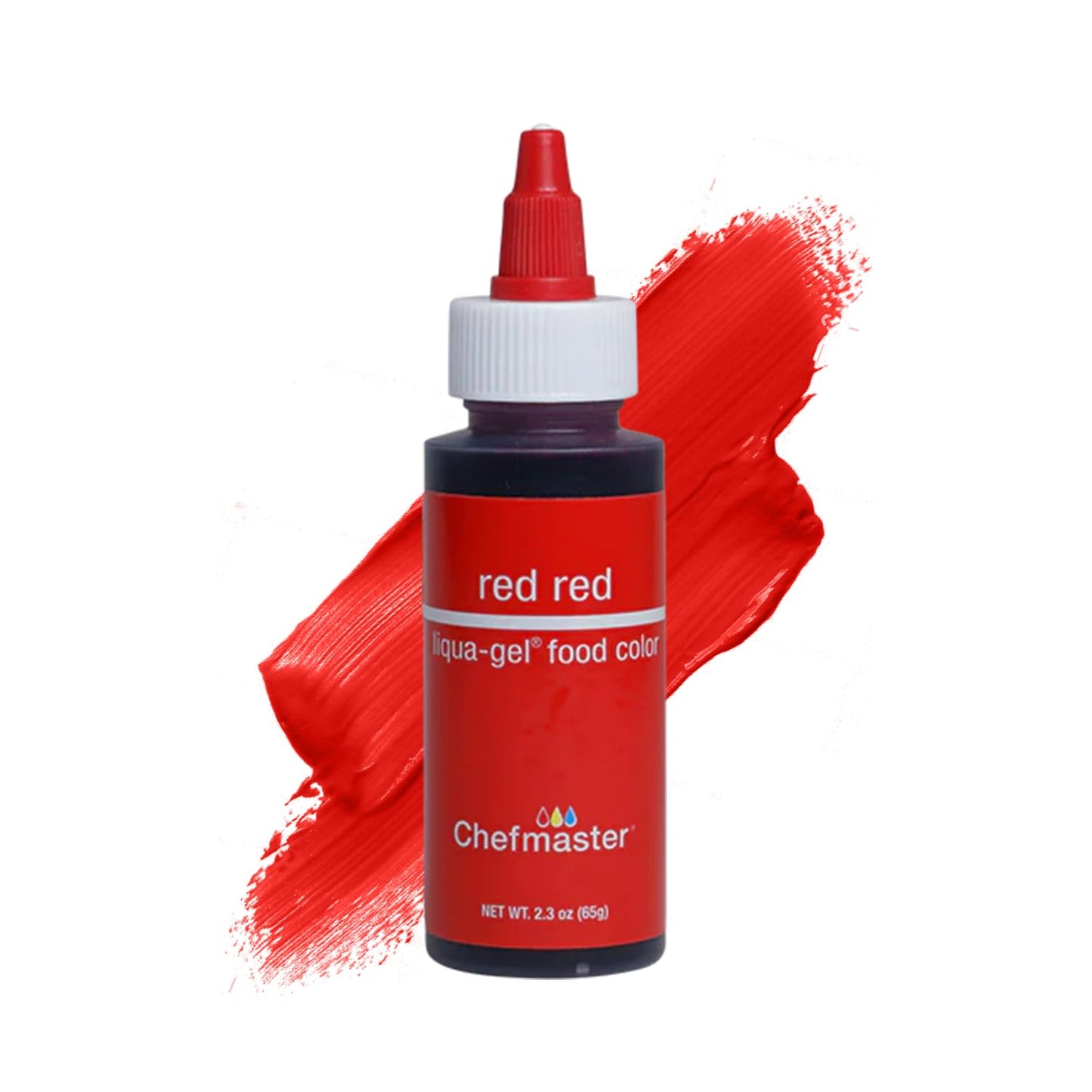Chefmaster Red Red Liqua-Gel® Food Coloring | Vibrant Color | Professional-Grade Dye for Icing, Frosting, Fondant | Baking & Decorating | Fade-Resistant | Easy-to-Use | Made in USA | 2.3 oz