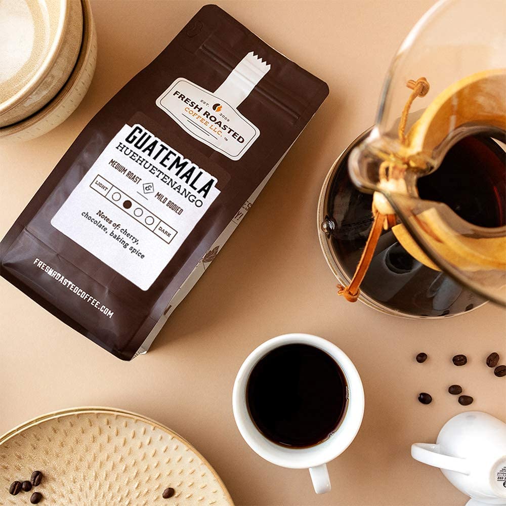 Fresh Roasted Coffee, Guatemala Huehuetenango | 5 lb (80 oz) | Single Origin | Medium Roast | Kosher | Ground