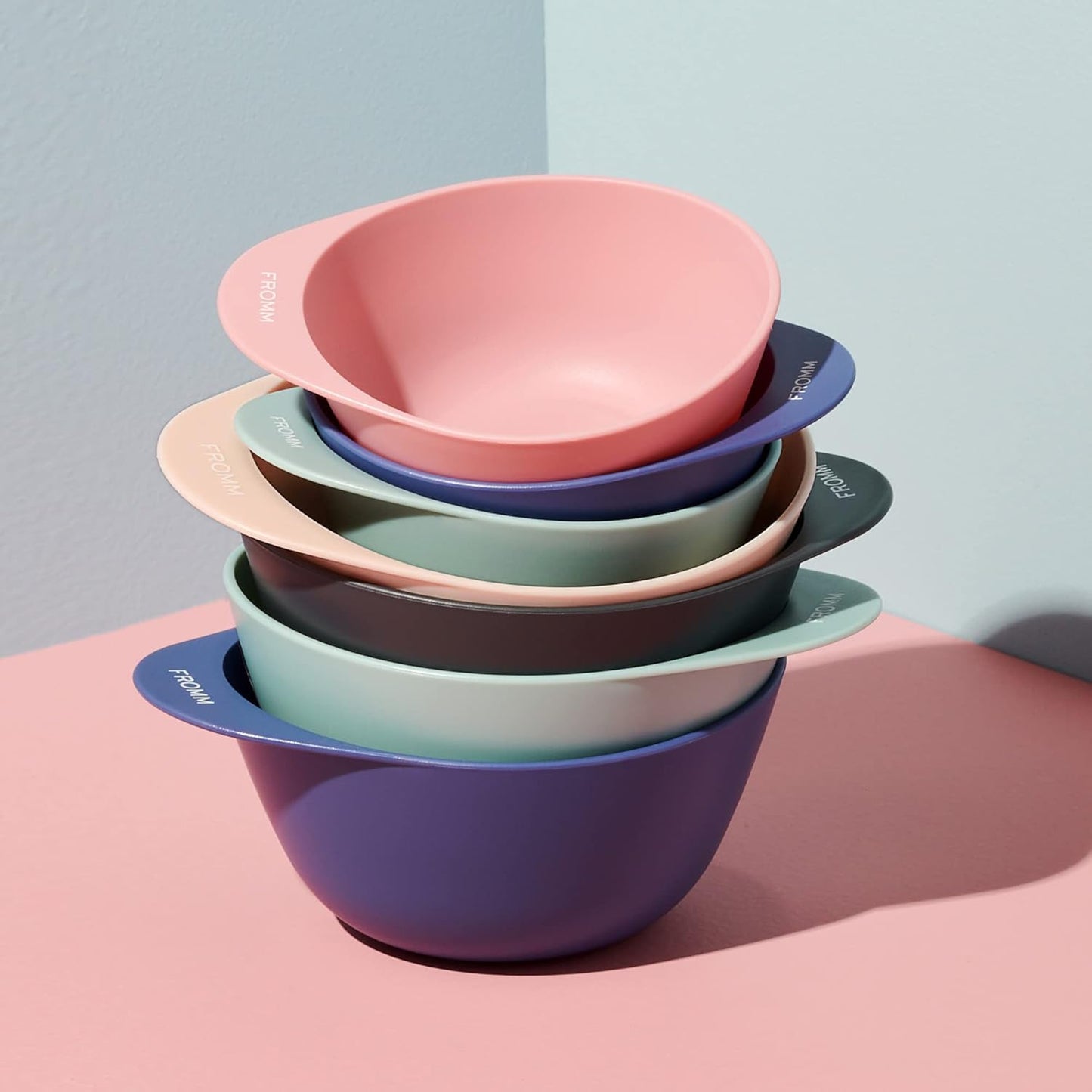 Fromm Color Studio Large Mixing Bowl for Hair Dye, Bleach, Coloring, and Treatments with Spill Proof Rubberized Base, 16 oz, Blue