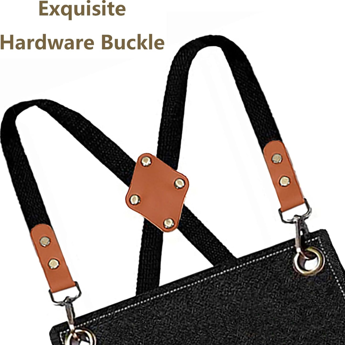 AFUN Chef Aprons for Men Women with Large Pockets, Cotton Canvas Cross Back Heavy Duty Adjustable Work Apron, Size M to XXL (Black)