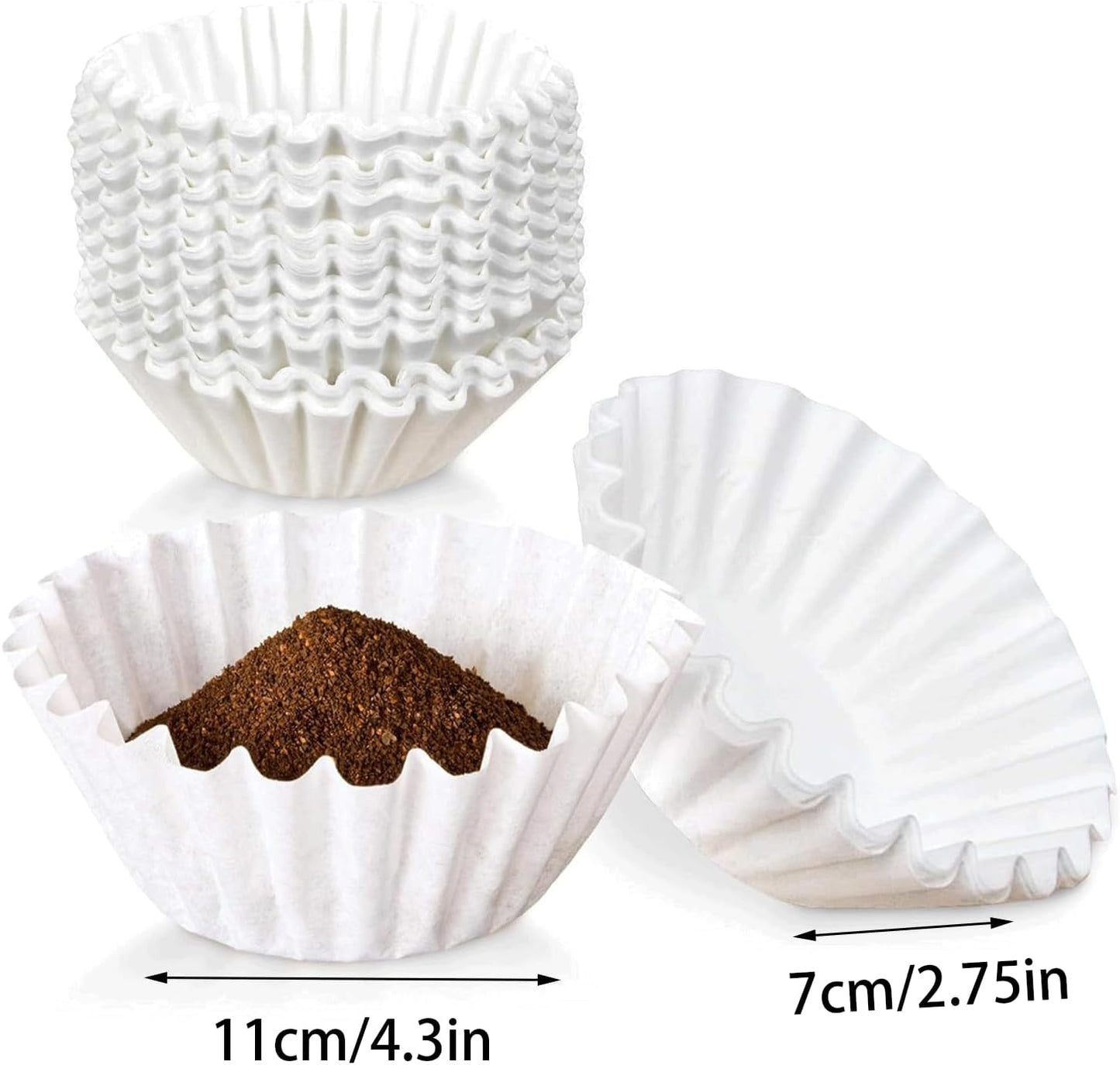 300pcs 12-Cup Commercial Coffee Filters (4 ¼ Inch base, 2 ¾ Inch Walls, 9 ¾ Inch Laying Flat) Large Coffee Filters Premium Paper with 12-Cup Home & Commercial Machines(X6-300)