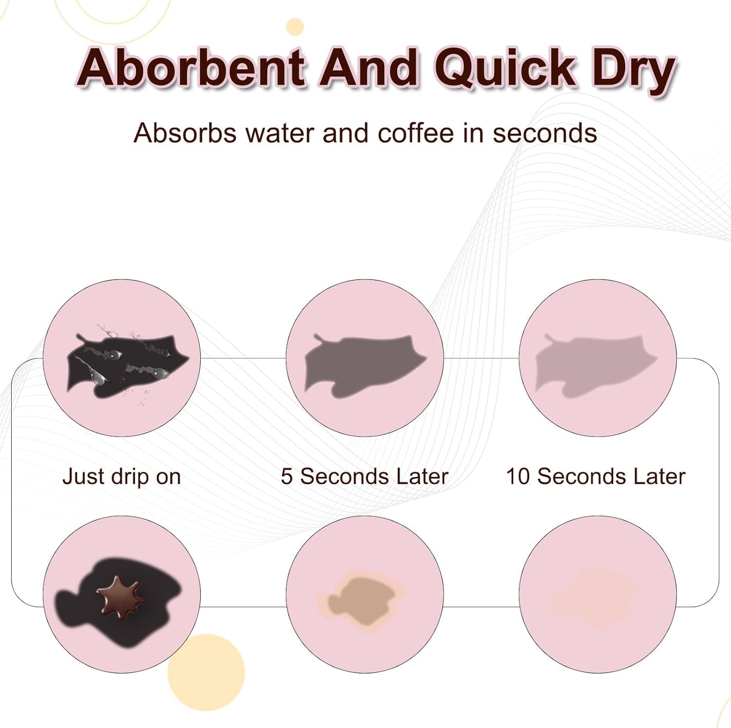 Dish Drying Mat for Kitchen, 15.7'' x 23.6'' Coffee Bar Mat for Countertops, Coffee Station Pad Mats with Non-slip Rubber Backed, Absorbent Dish Dying Mat for Kitchen Counter, Pink