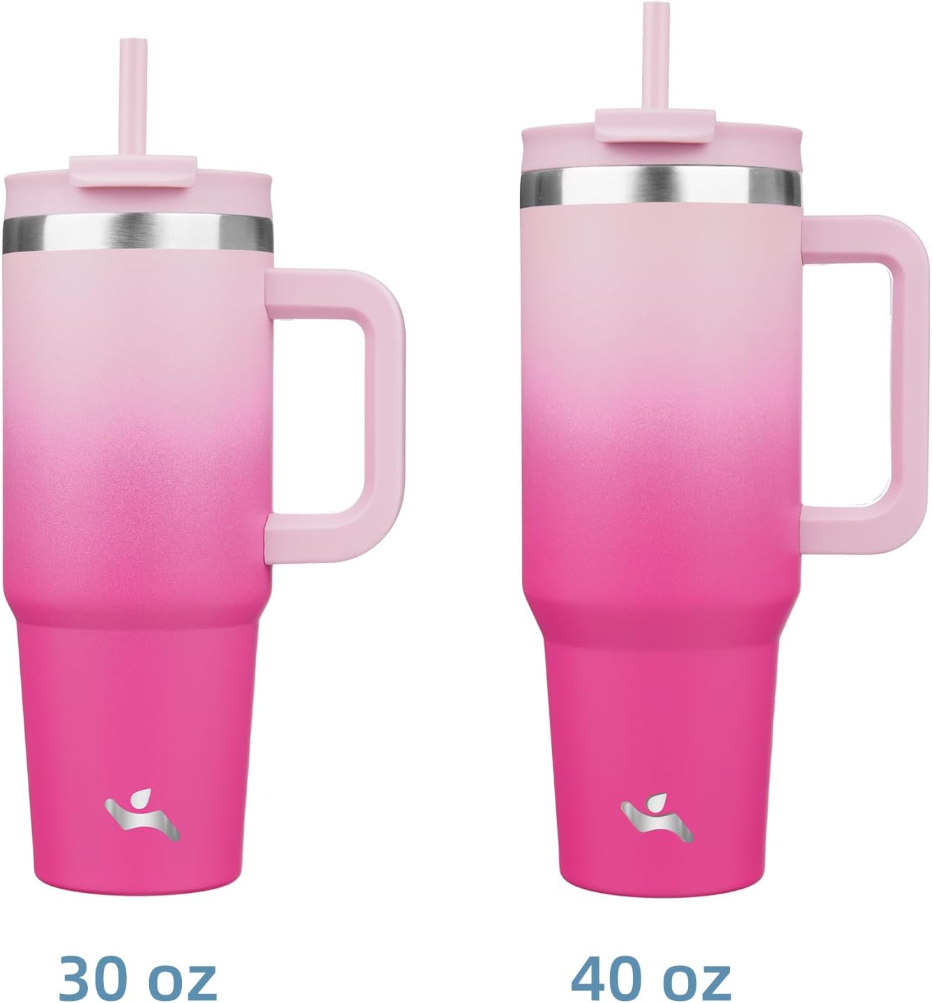 40 oz Tumbler with Handle and 2 Straws,2 in 1 Lid Insulated Water Bottle Stainless Steel Travel Coffee Mug,Cherry Blossoms