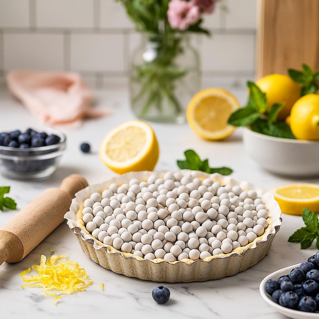 Mrs. Anderson's Baking Pie Weights | Natural Ceramic Stoneware Beads for Blind Baking | Heat-Safe, Food-Safe, Easy to Use | Prevents Shrinking, Puffing, Bubbling | Individual Weighted Balls