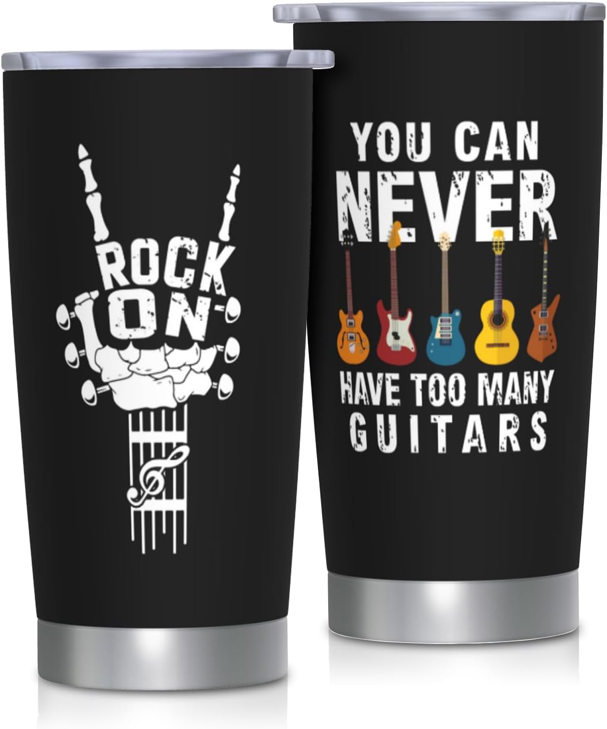 Guitar Gifts for Men Travel Coffee Mug Cups, Gift for Musicians, Gifts for Guitar Players Lovers, Guitarists 20 Oz Stainless Steel Tumbler
