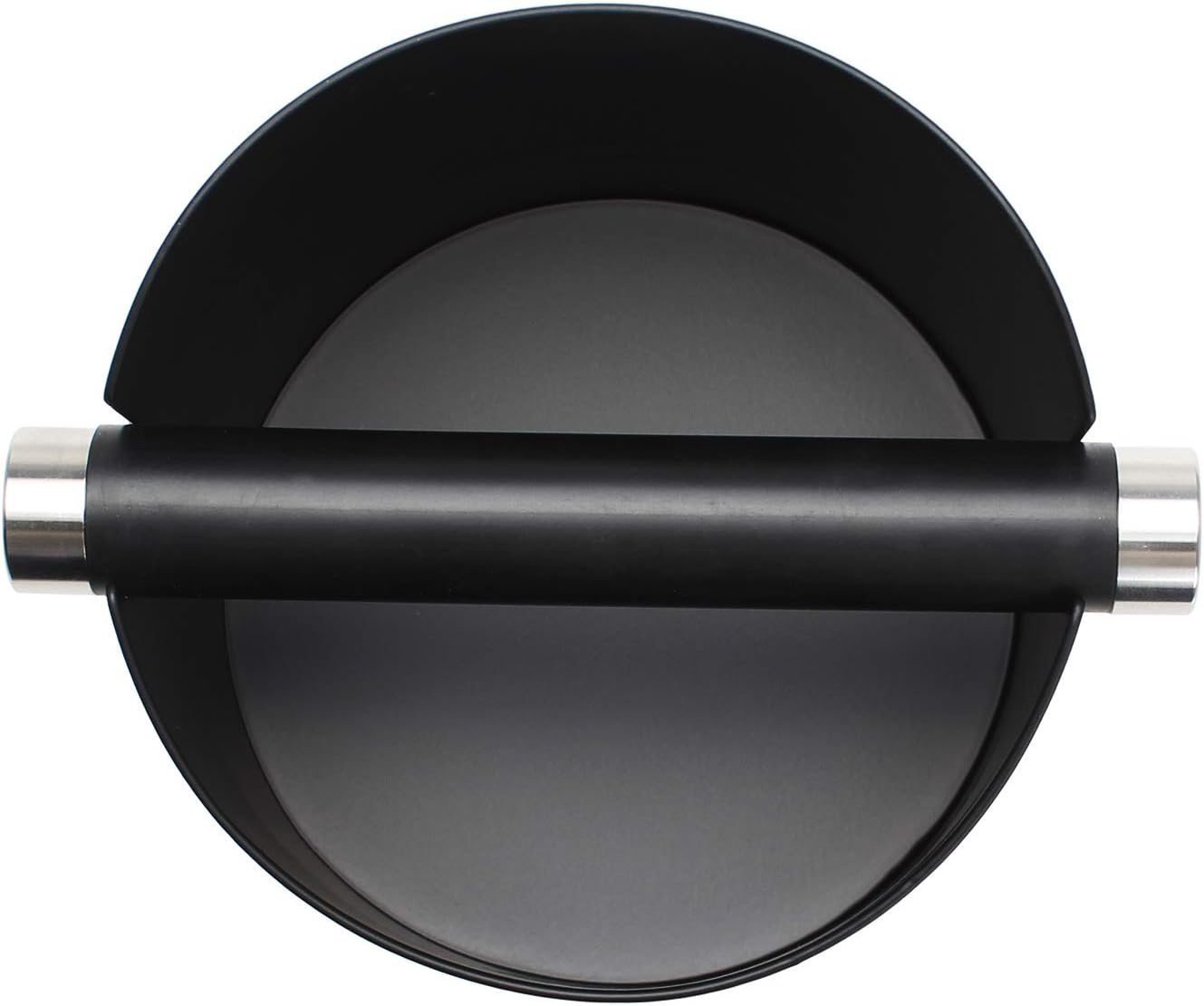 Espresso Knock Box, Stainless Steel Coffee Grounds Knock Box, With Removable Knock Bar and Non-Slip Rubber Base (Black)