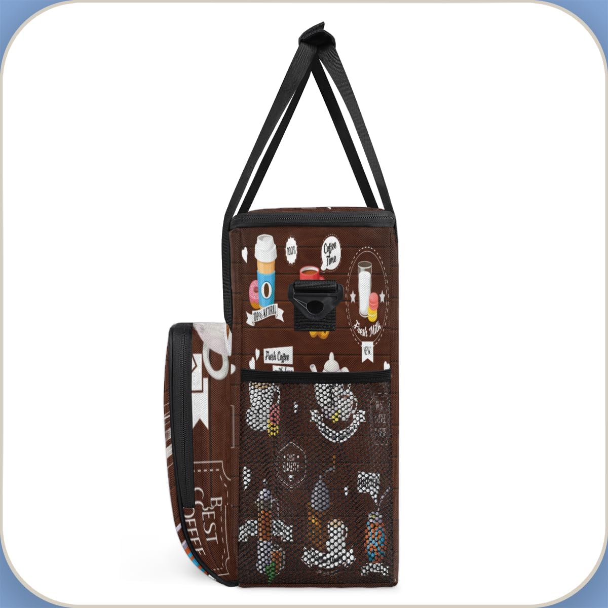 Coffee Culture Maker Carring Bag Cafe Travel Carrying Storage Tote Compatible with Keurig K-Mini or Plus Portable Single Serve Brewer Case Pockets for K-cup Pods