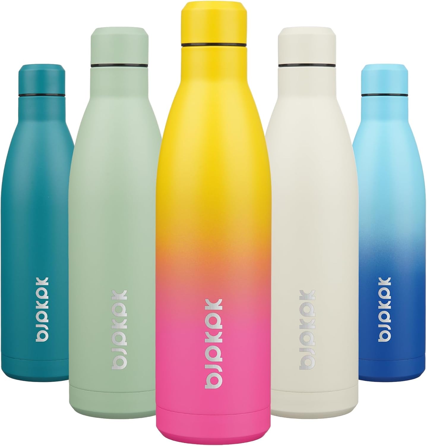 BJPKPK 25oz Insulated Water Bottle Double Wall Vacuum Insulated Stainless Steel Water Bottles for Spots Keep Cold and Hot,Rainbow