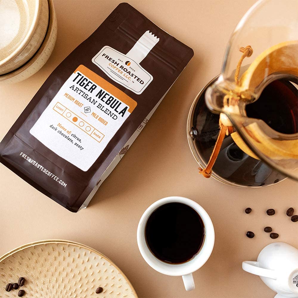 Fresh Roasted Coffee, Tiger Nebula, 5 lb (80 oz), Medium Roast, Kosher, Ground
