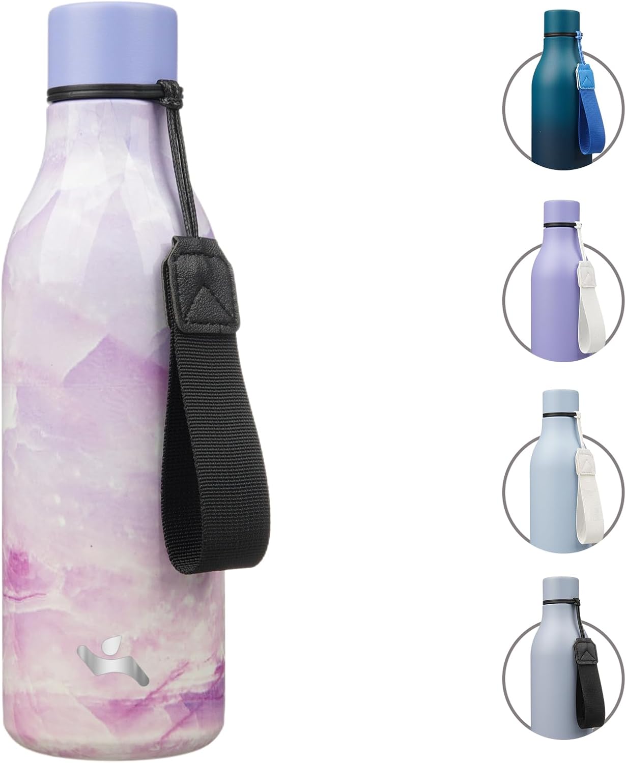 Insulated Water Bottle with Strap,18 oz Double Wall Stainless Steel Vacuum Bottles Metal Water Flask,Dawn