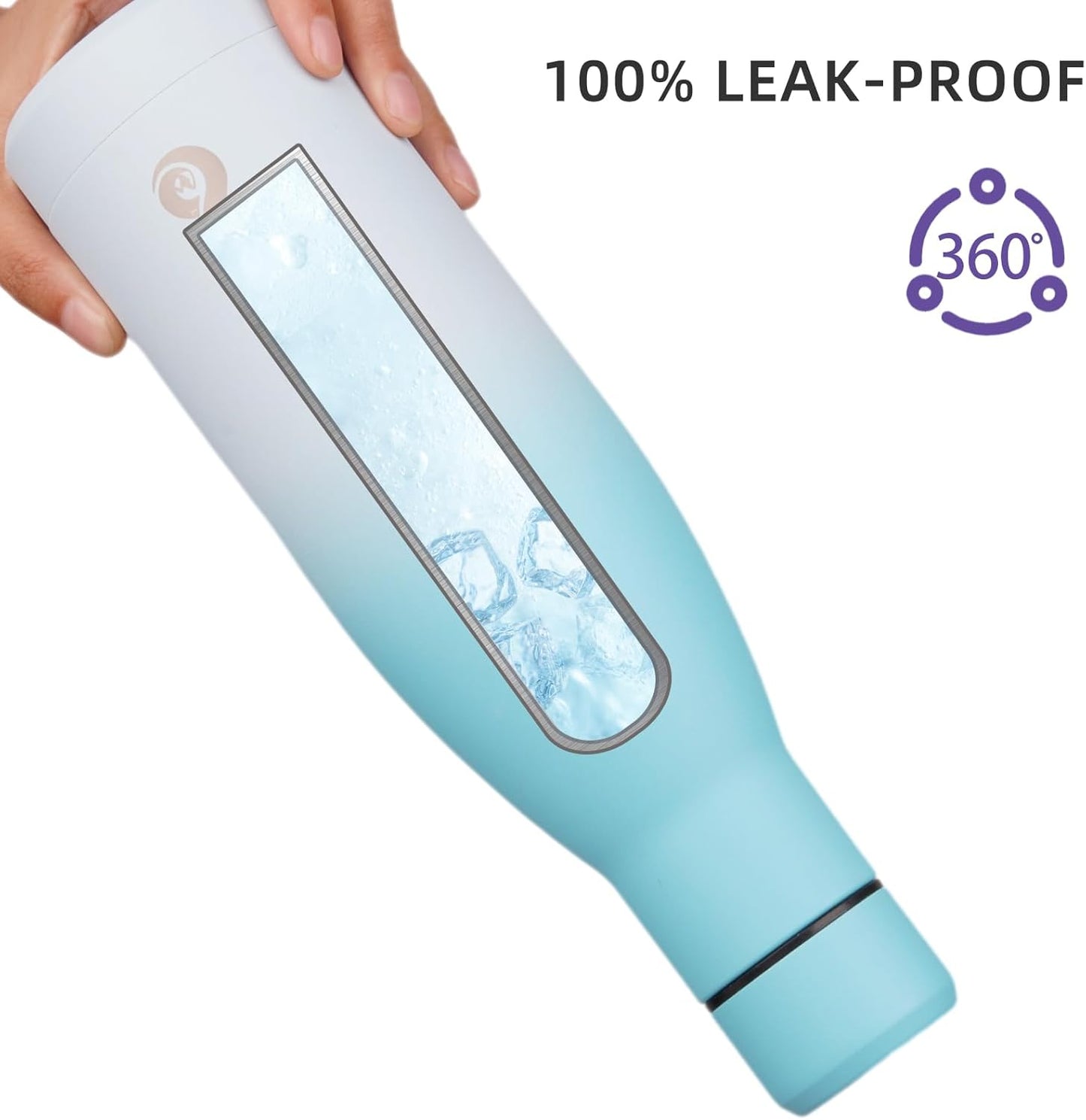 BJPKPK Insulated Water Bottle 17oz Stainless Steel Water Bottles Dishwasher Safe Reusable Metal Thermos Keep Cold and Hot,Sea Salt