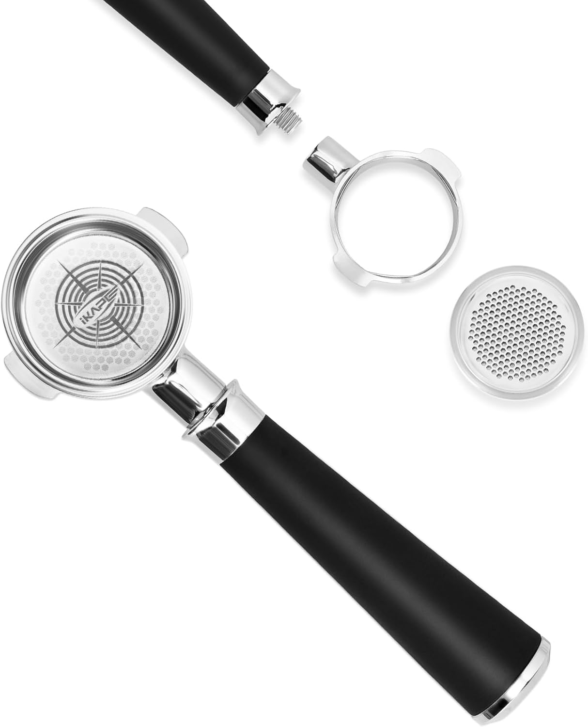 IKAPE Espresso 51mm Portafilter, 2 Ears Coffee Portafilter with Silicone Handle, Compatible with Delonghi ECP3420, EC155, BCO430, EC260 Coffee Machine