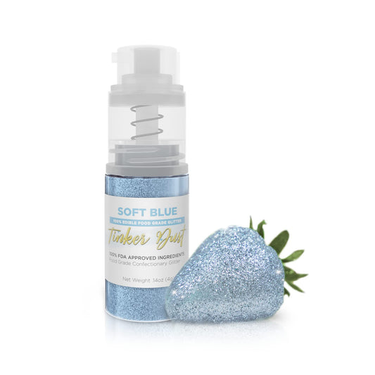 Bakell - Soft Blue Tinker Dust (4g, 1x Mini Spray Pump) Edible Glitter for Food, Desserts, and Beverages!