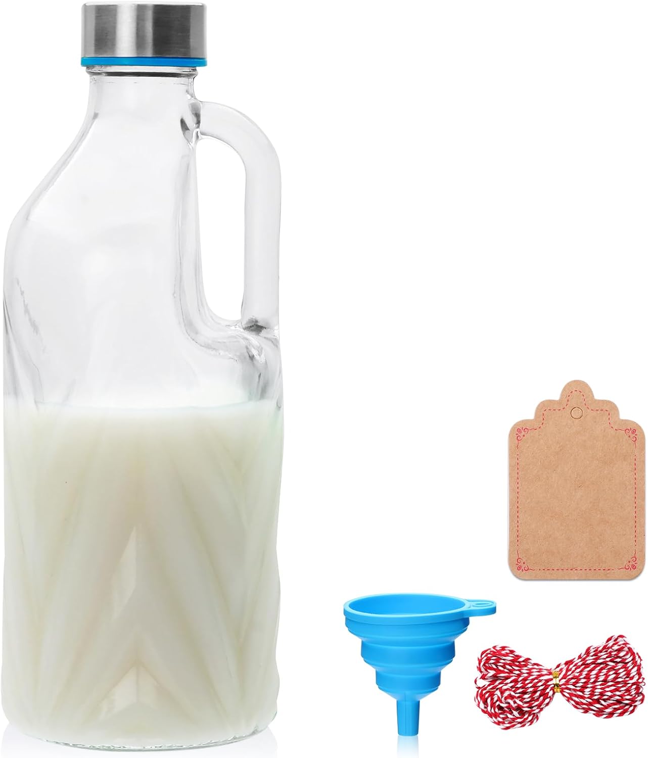 1 Pack 36oz Clear Glass Pitcher with Lid and Handle,Coffee Carafe Beverage Serveware,Water Jug for Making Tea and Juice