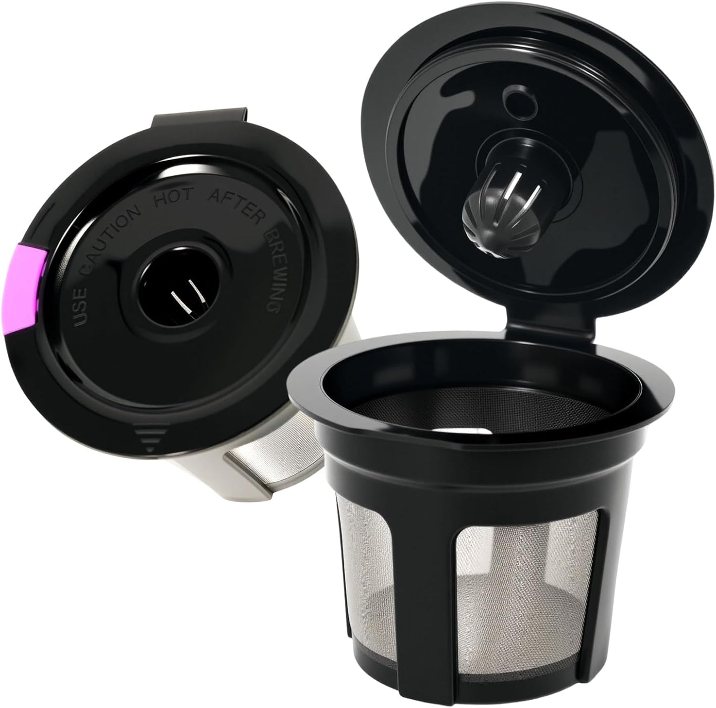 4-Pack Roogaluckeep Reusable K Cup for Keurig, Black BPA Free Refillable K-Cup Pod Coffee Filters, Universal Fit Refillable Coffee Filters for 1.0 and 2.0 Keurig Coffee Makers