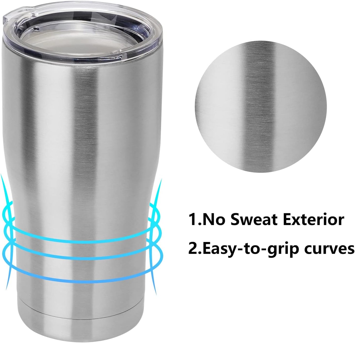 DOMICARE 20oz Tumbler with Lid Stainless Steel Tumblers Bulk, Double Wall Vacuum Insulated Coffee Travel Mug, 12 Pack Stainless Steel