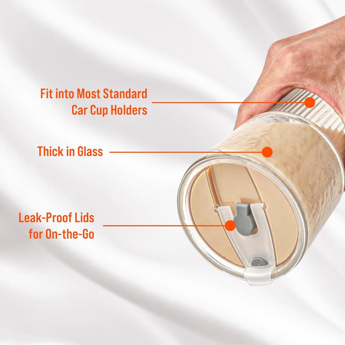 20oz Glass Tumblers with Lids and Straws - Stylish Vintage Ribbed Design for Iced Coffee, Juice, Smoothies, Milkshakes, Cold Beverages & Whiskey Cocktail Beer - Includes Cleaning Brush (2pack-Frosted)