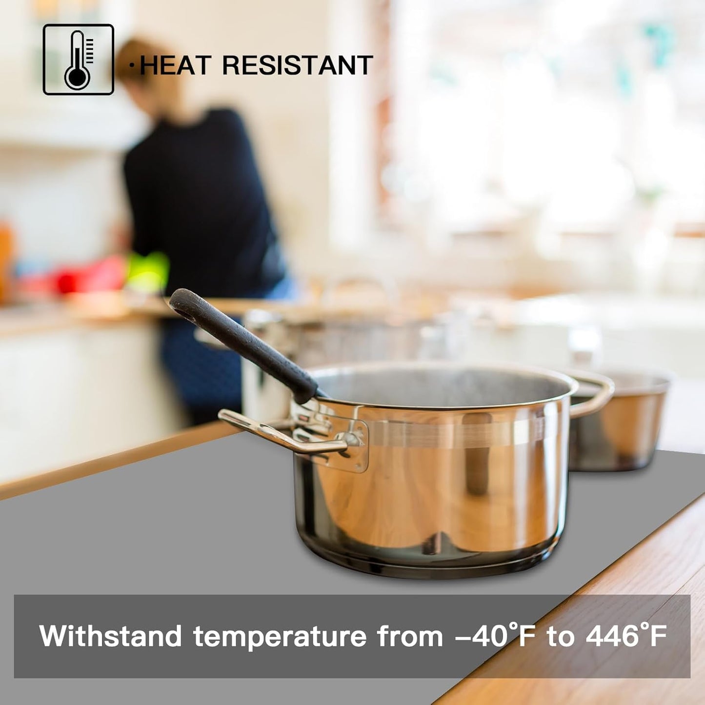 Silicone Mats for Kitchen Counter, 47.3"x23.6"x0.08" Largest Heat Resistant Mat Kitchen Island Waterproof 2MM Thick Countertop Protector Mat Nons-slip Extra Large Counter Mat (Lake Blue)