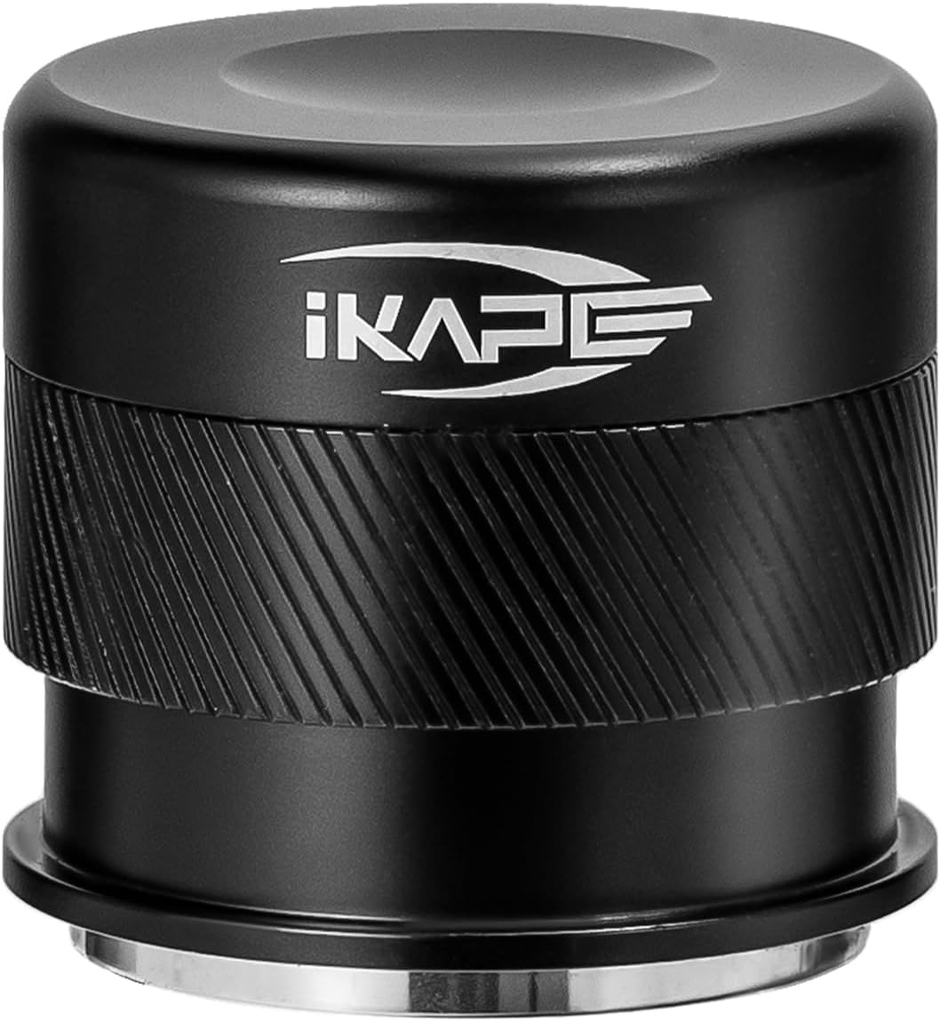 IKAPE Coffee Products, 51MM Espresso Tamper, Premium Barista Coffee Calibrated Tamper with Spring Loaded, 100% Stainless Steel Tamper Compatible with All 51MM Bottomless Portafilter (Black)
