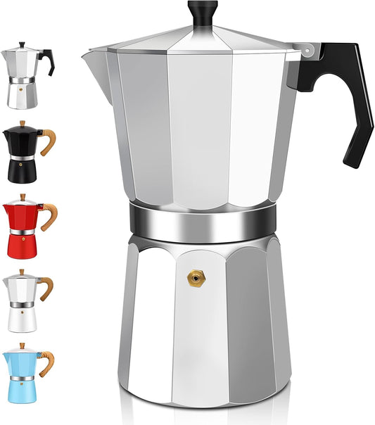 12 Cup Aluminum Espresso Stovetop Moka Pot Express Coffee Maker Percolator Italian Classic Mocha Coffee Machine for Italian and Cuban Cafe Brewing for Home & Camping 600ml 20oz