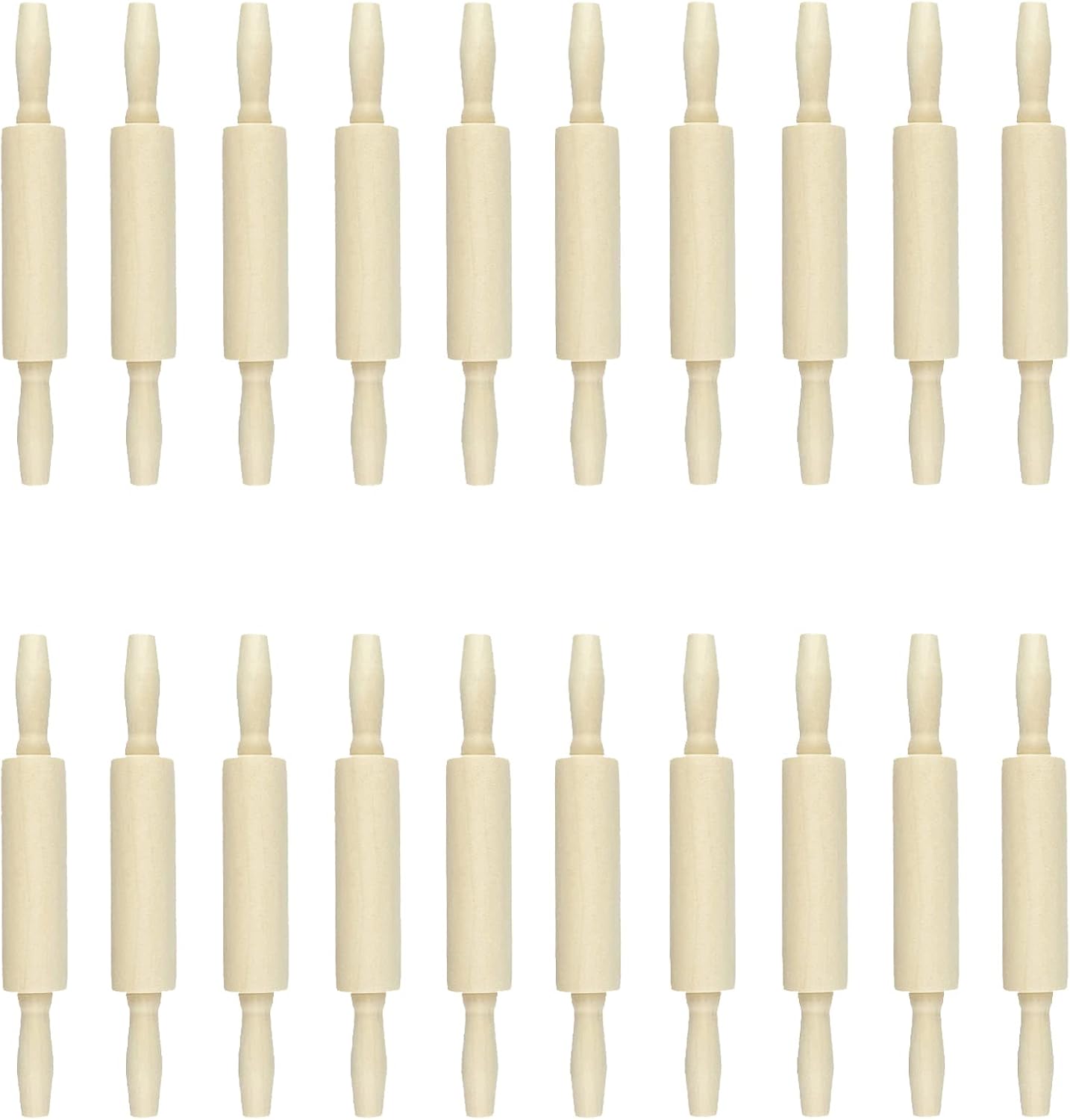 20 Pack Wood Small Rolling Pin for Kids, 7.9 Inch Kids Rolling Pin for Home Kitchen