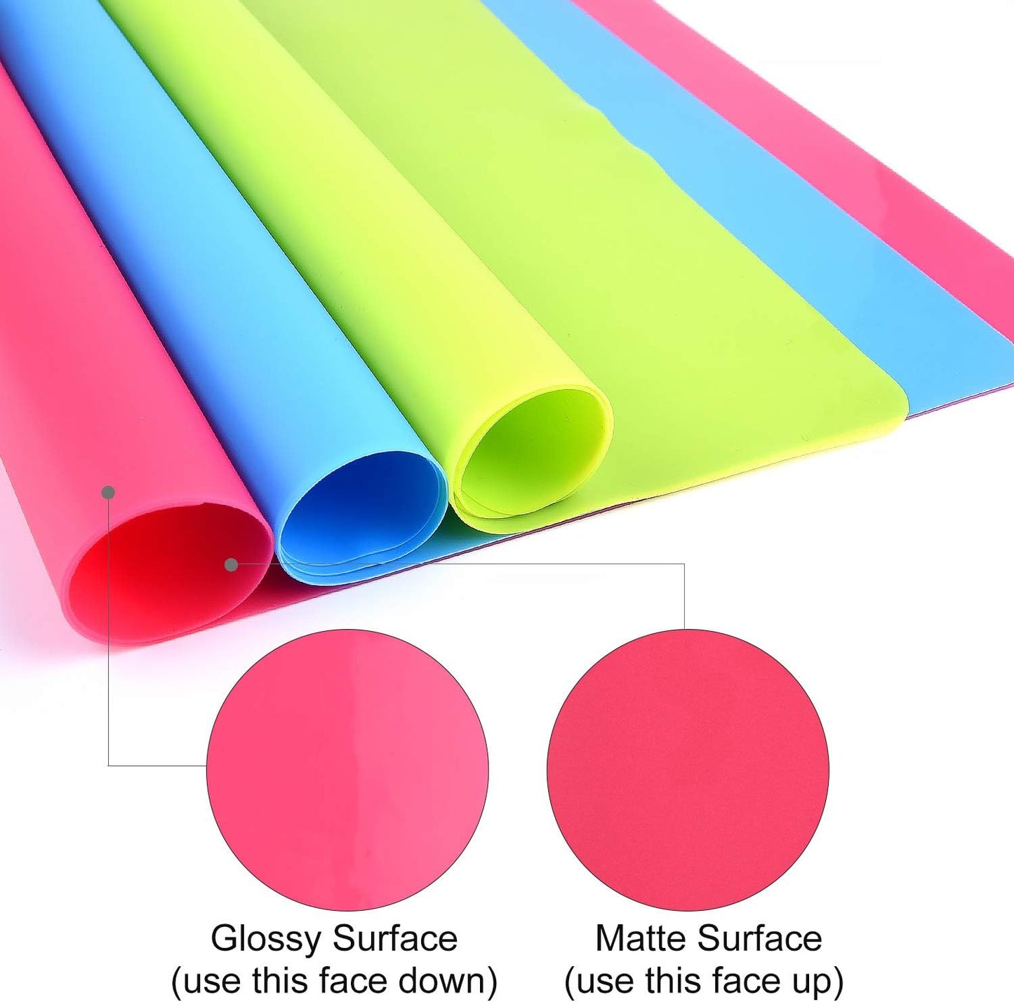 FEPITO 3PCS A3 Large Silicone Sheet for Crafts Jewelry Casting Molds, Multipurpose Silicone Mat, Reusable, Waterproof, Heat Resistant, Food Grade Placemat