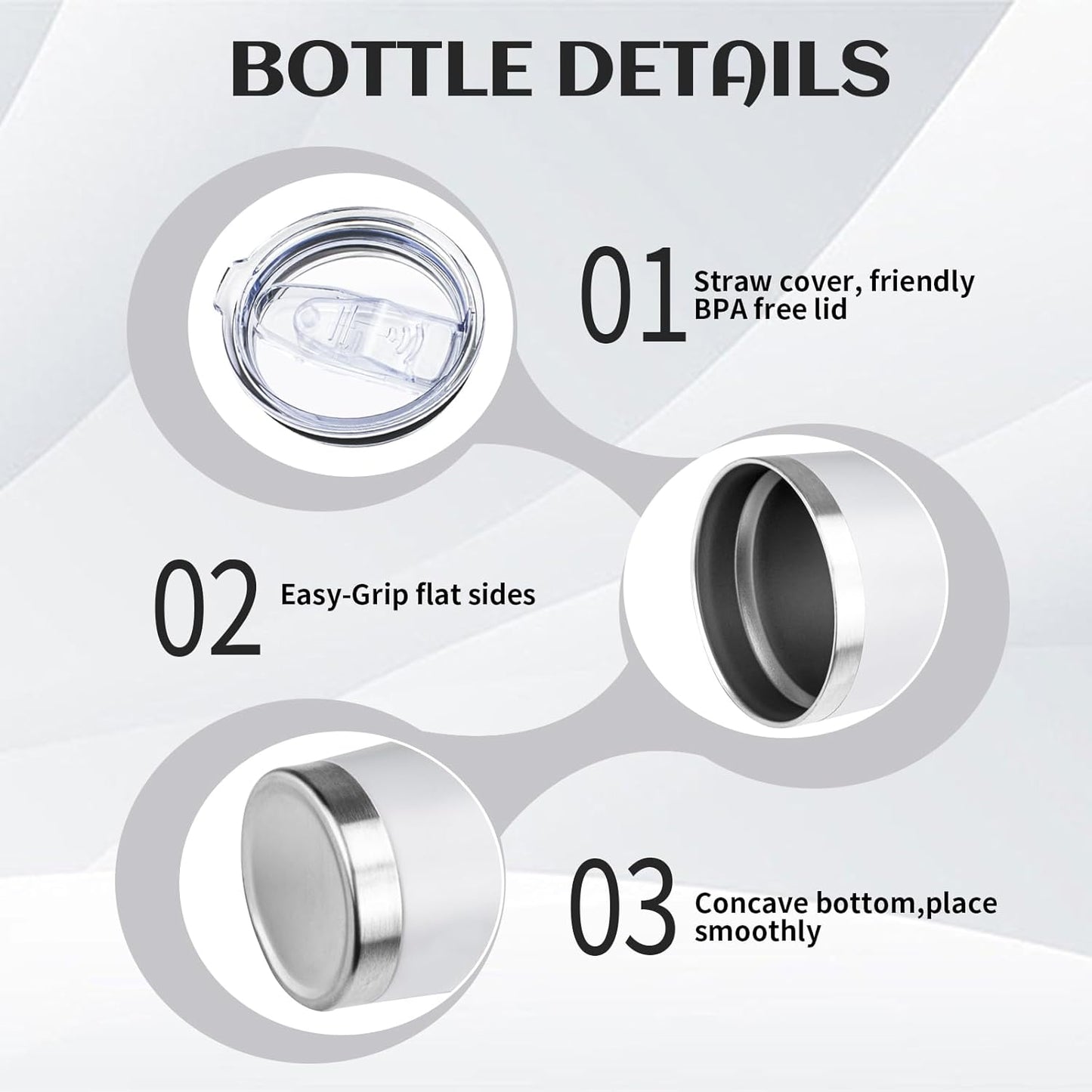 20oz Tumbler Bulk with Lid and Straw, Stainless Steel Double Wall Vacuum Insulated Travel Mug, Powder Coated Coffee Cups for Hot and Cold Drinks,Funny Gifts for Women Men(White,6)