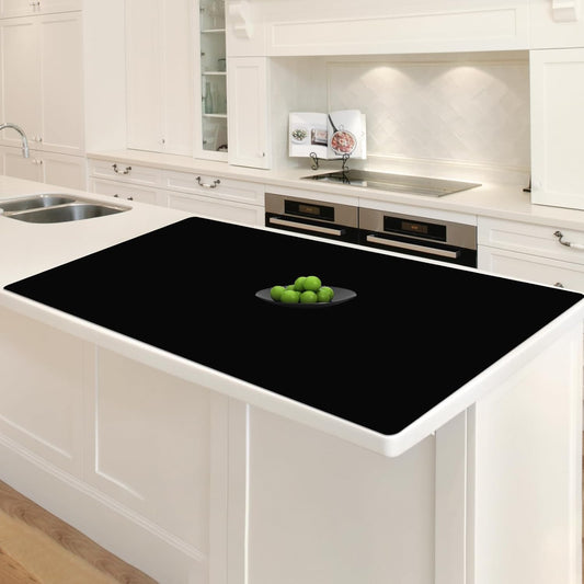 35.4"x23.6" Large Silicone Mat for Kitchen Counter, Heat Resistant Non-Slip Countertop Protector, Waterproof Silicone Craft Mat for Kitchen Island, Black