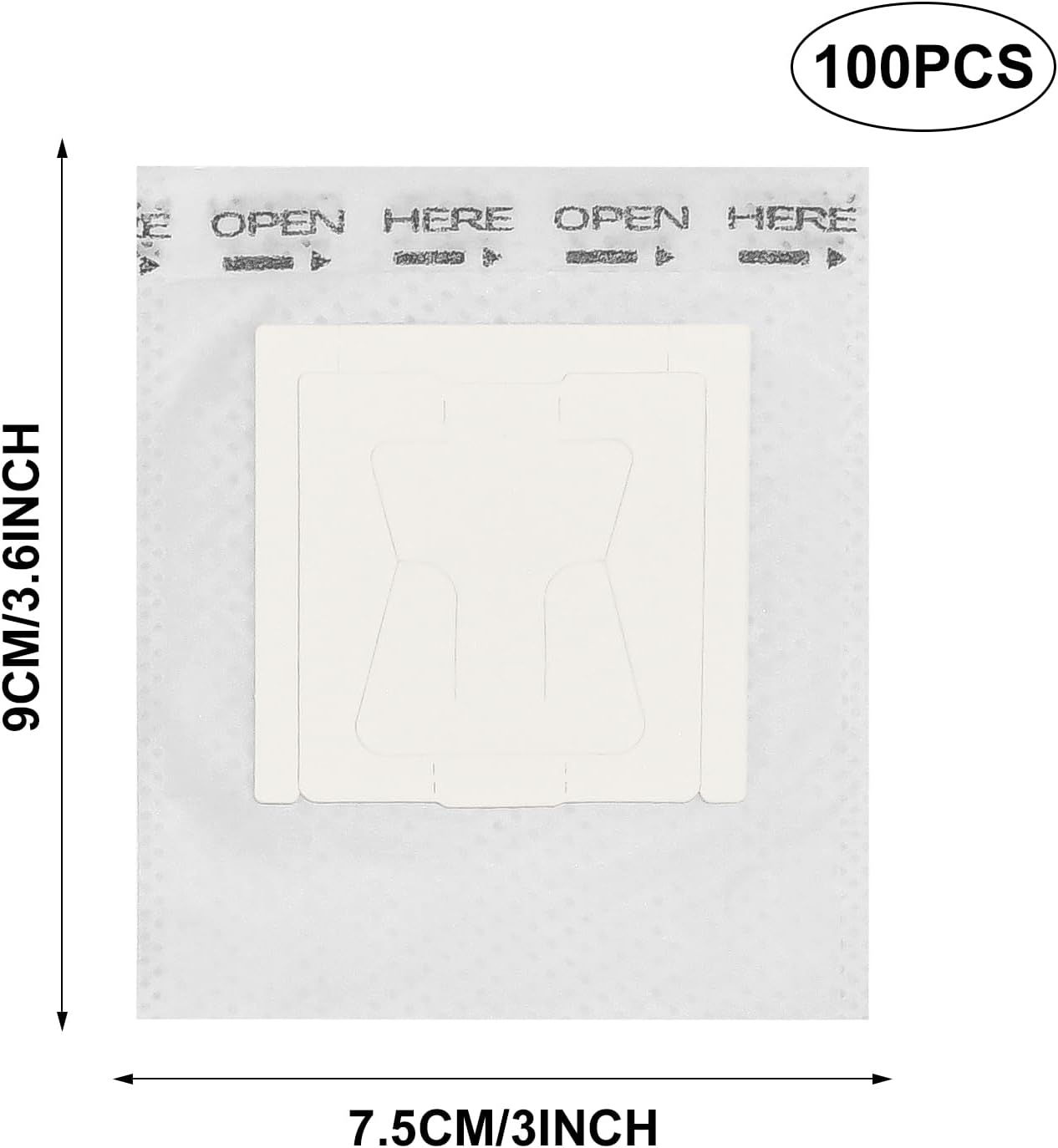 100 Pcs Premium Coffee Filter Paper Bags Disposable Single Serve Drip Coffee Bags with Hanging Ears, Fast Brewing, Mess-Free Design for Travel, Camping, Home & Office Use