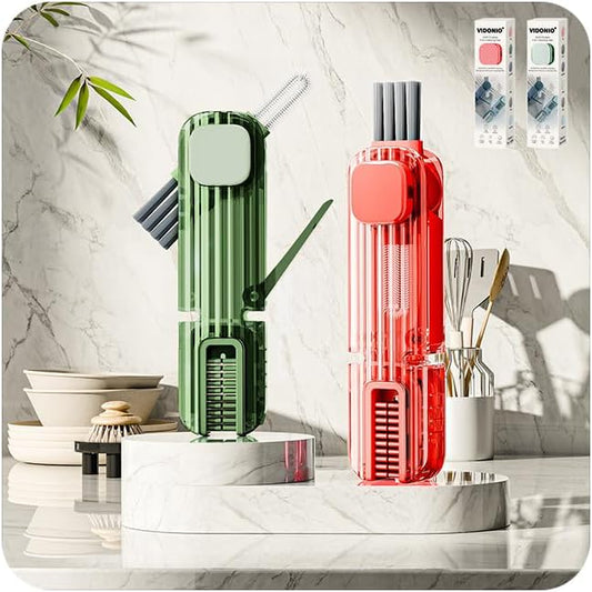 2Pcs 4 in 1 Cup Lid Gap Cleaning Brush Set,Multifunctional Crevice Cleaning Brush for Bottle,Multipurpose Bottle Cleaner with Compact Design Tiny Silicone Cup Holder Cleaner Tool,Kitchen Gadgets