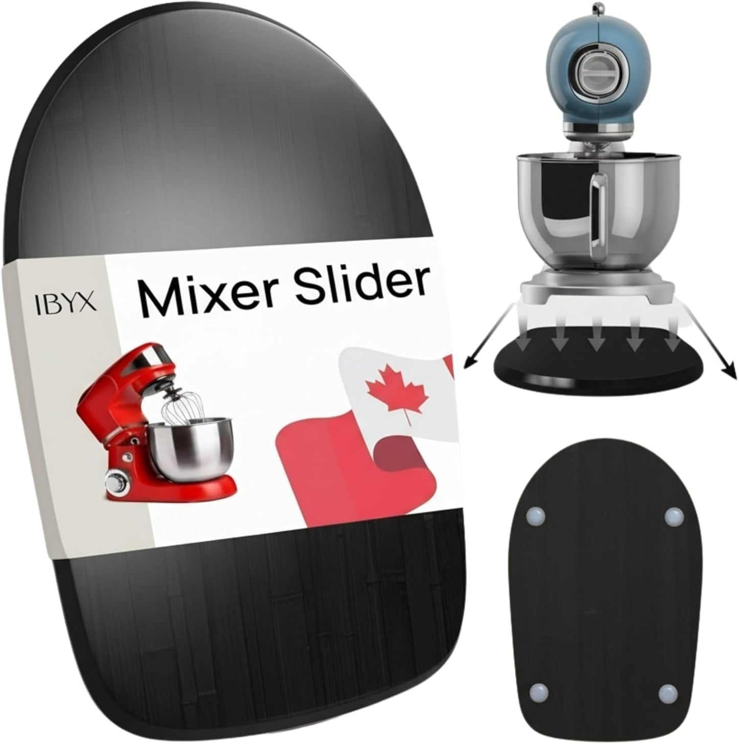 Ibyx Elegant Sliding Tray - Compatible with 4.5 Qt KitchenAid Stand Mixers and Other Heavy Appliances (Black)